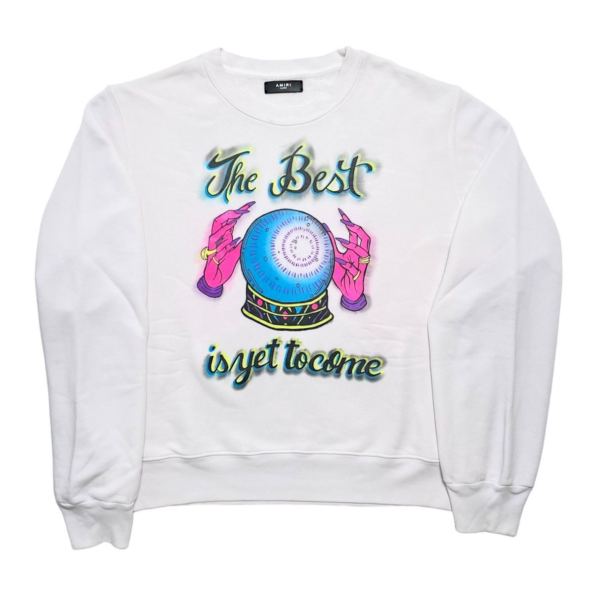 image of Amiri The Best To Come Crystal Ball Crewneck Sweatshirt, Men's (Size XL)