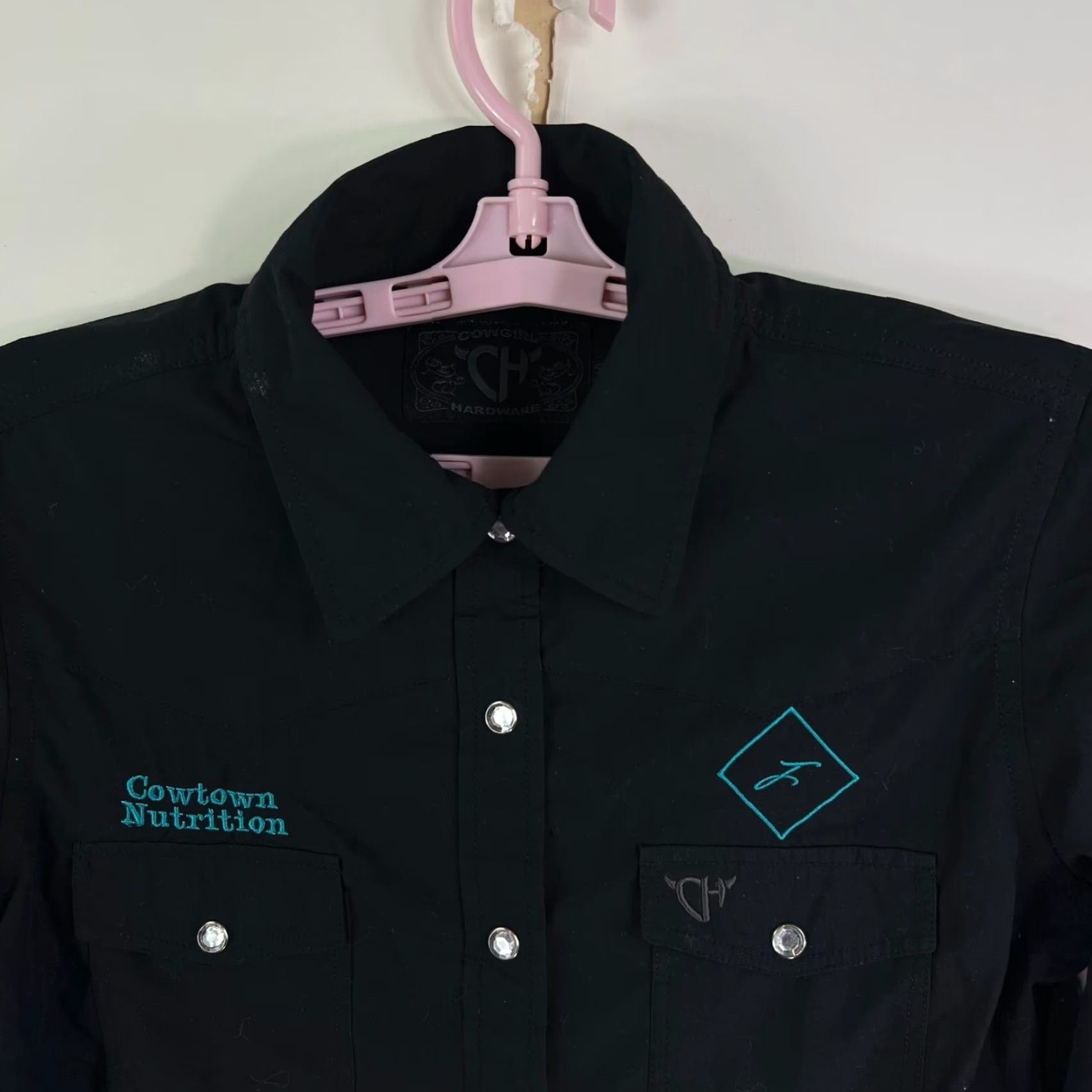 Vintage Cowgirl Hardware Cowtown Nutrition Button-Up Shirt Womens Size S Black Pearl Snap Western Casual Workwear Size S / US 4 / IT 40 - 4 Thumbnail