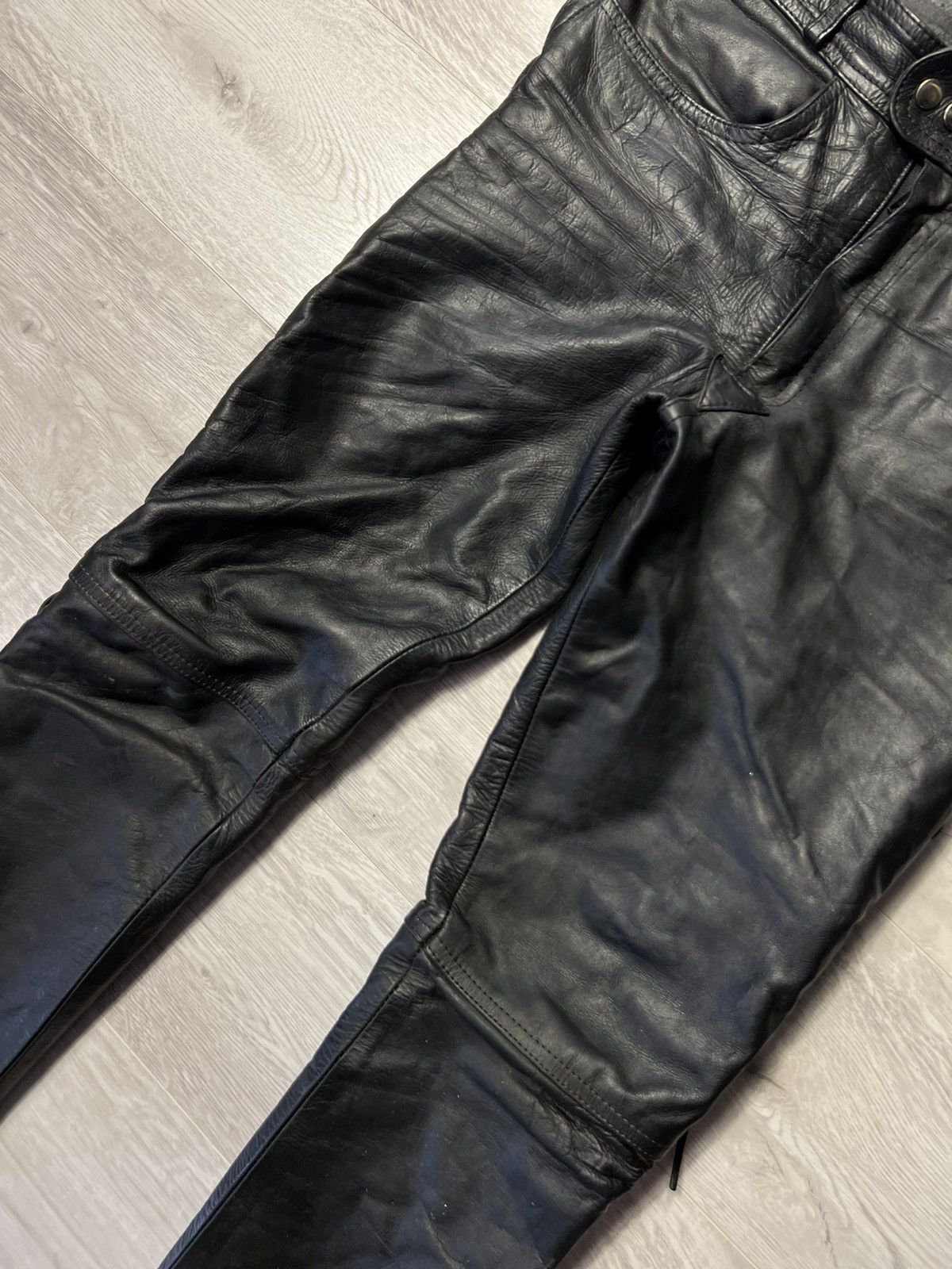 Genuine Leather Vintage Western Biker Leather Cowboy Bondage Pants Size M Size US 32 / EU 48 - 9 Thumbnail