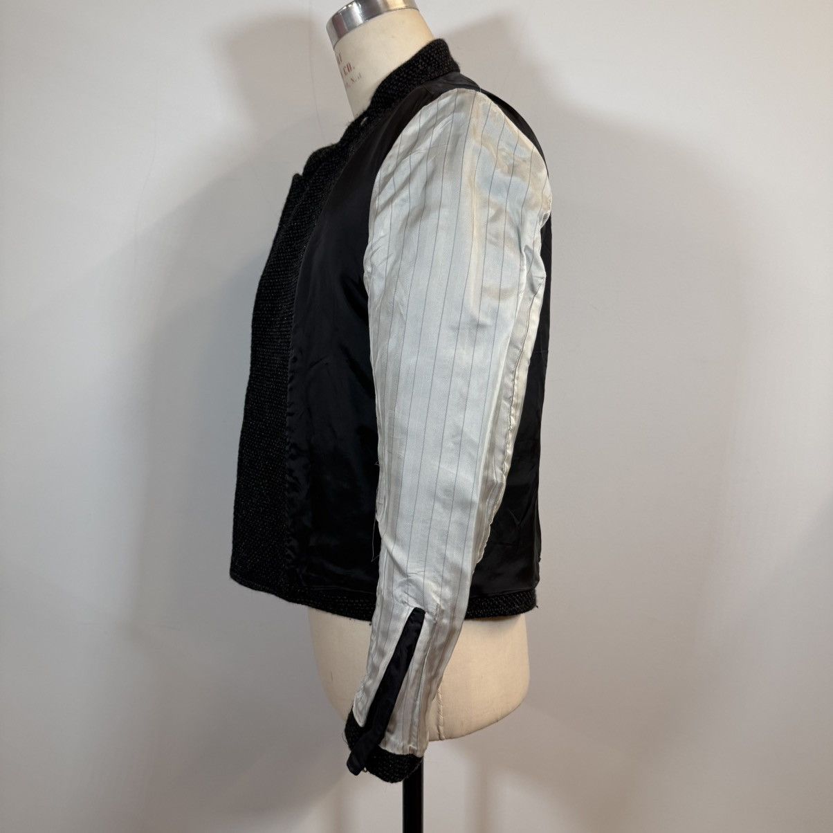 Japanese Brand Hiro Sawatari Black Lurex Boucle Moto Jacket Size US L / EU 52-54 / 3 - 14 Thumbnail