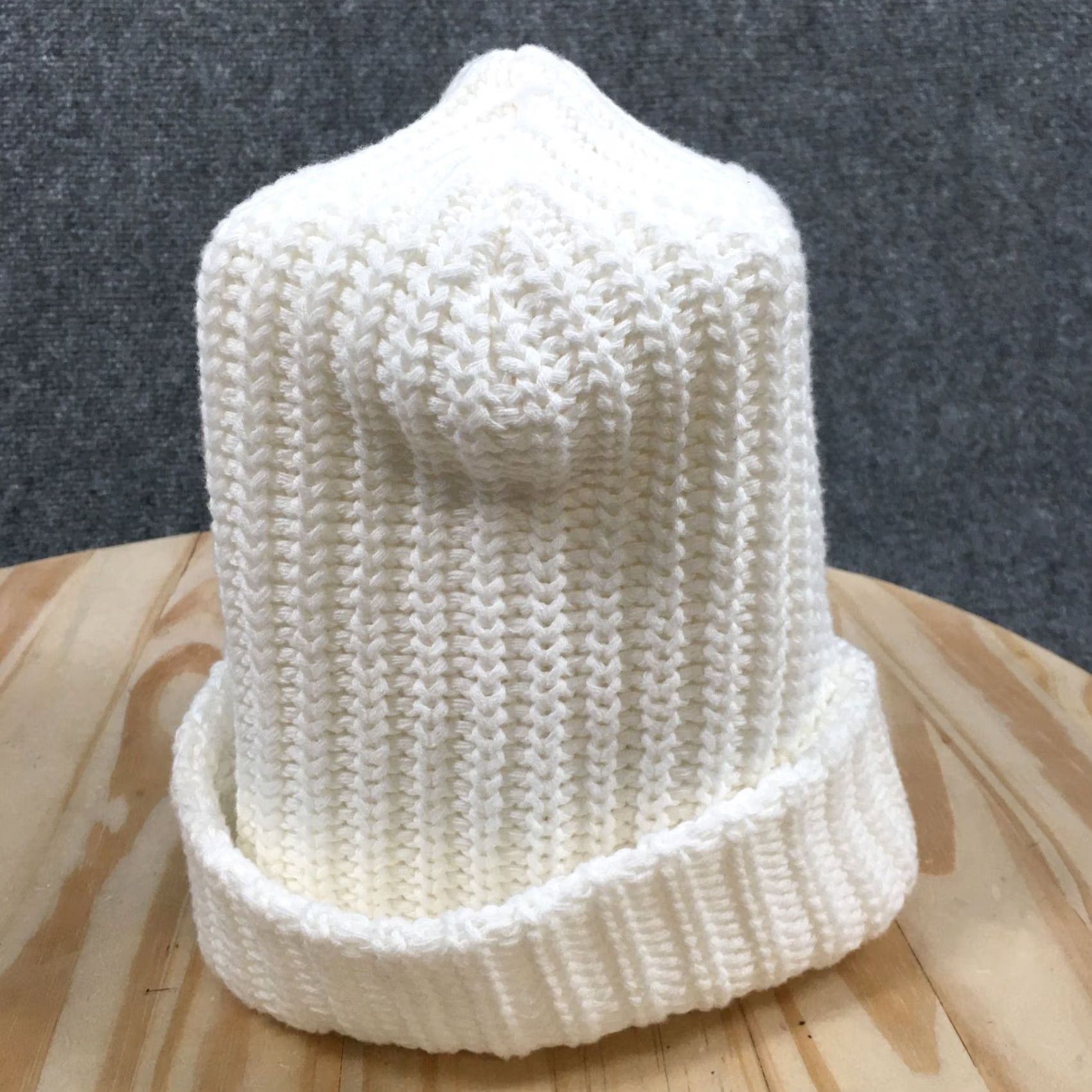 Vintage Love Your Melon Winter Beanie Hat Unisex One Size Knitted Cotton White Size ONE SIZE - 5 Thumbnail