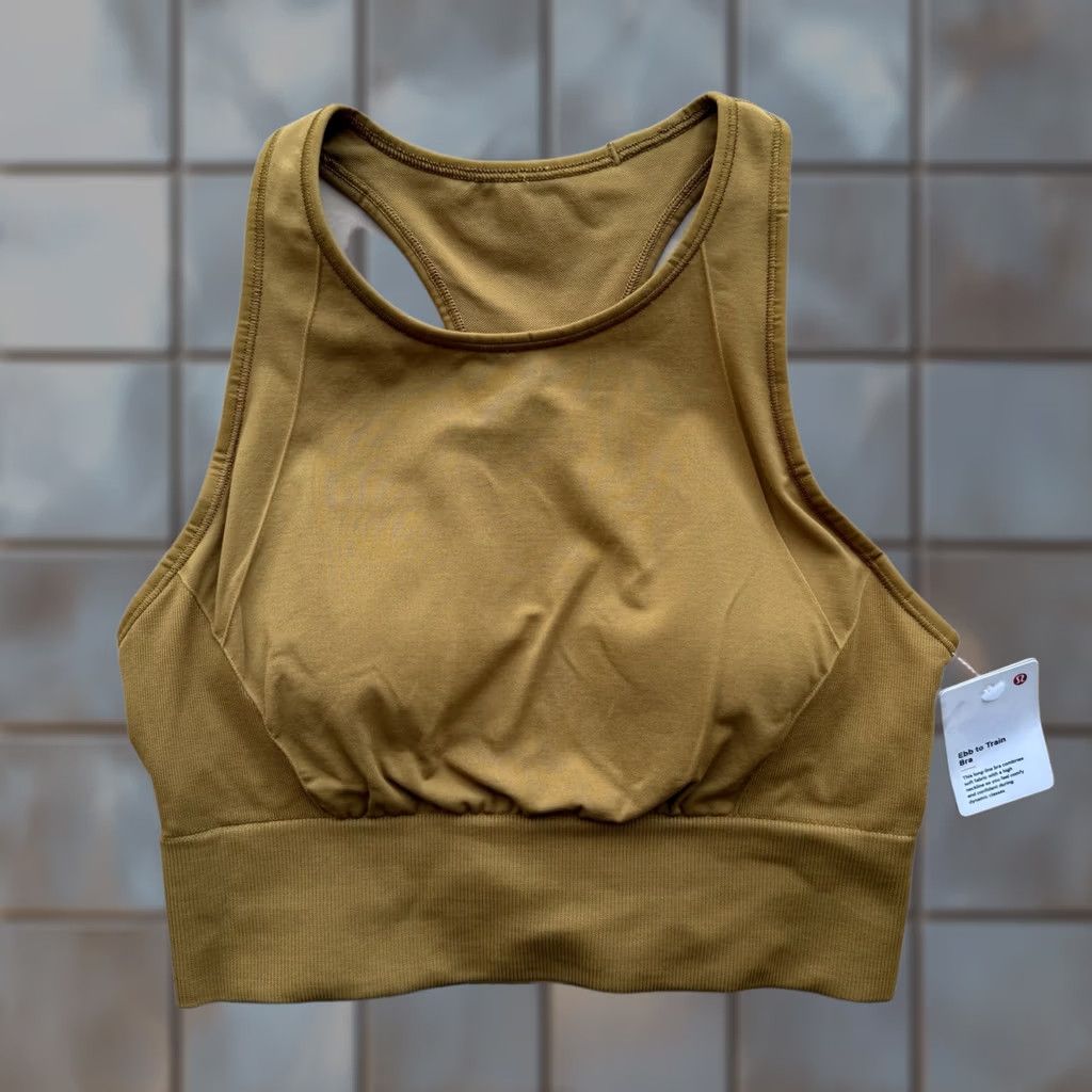 Lululemon Lululemon EBB to Train Bra 6 Dark Khaki Yoga Vent Surge Training Athleisure Sports Bra Womens Size ONE SIZE - 1 Thumbnail
