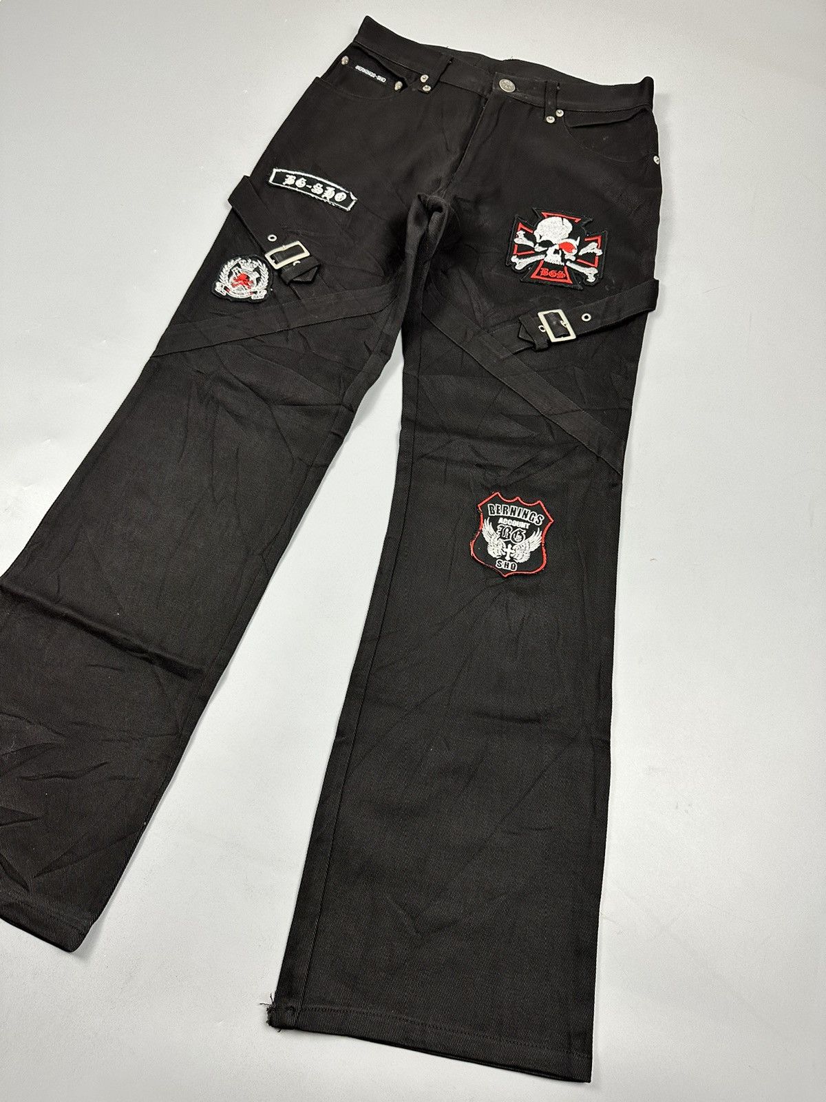 Seditionaries Vintage Bernings-Sho Punk Bondage Flared Denim Size US 29 - 3 Thumbnail
