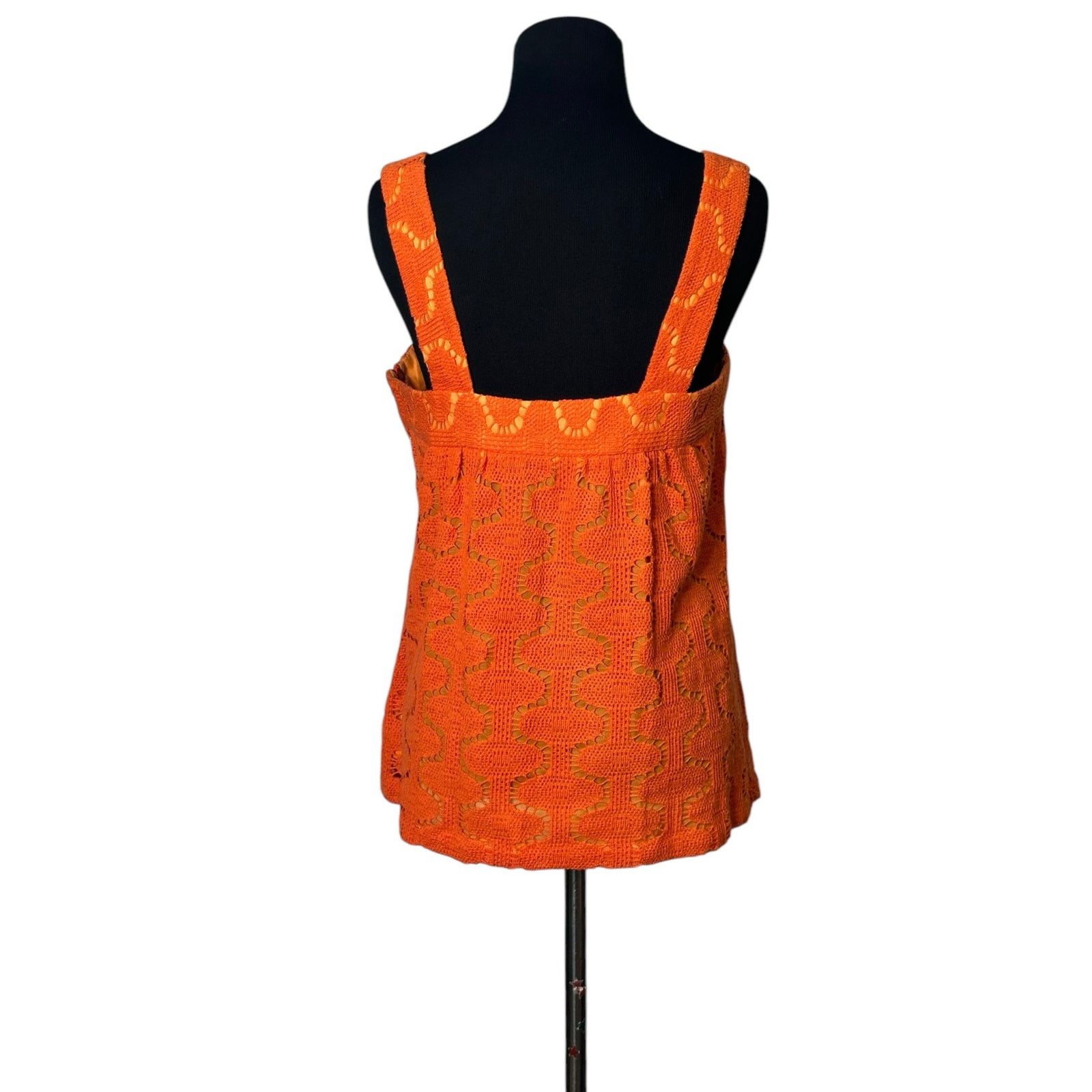 Trina Turk Trina Turk orange crochet knit cami tank top size M Size M / US 6-8 / IT 42-44 - 2 Thumbnail