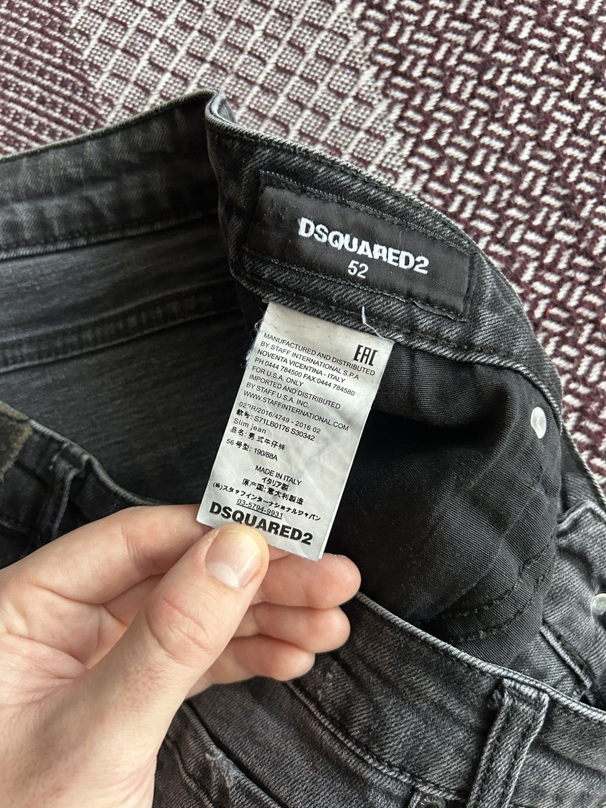 Dsquared2 Dsquared2 Distressed Black Denim Jeans Wash Italy Size 52 Size US 36 / EU 52 - 9 Thumbnail