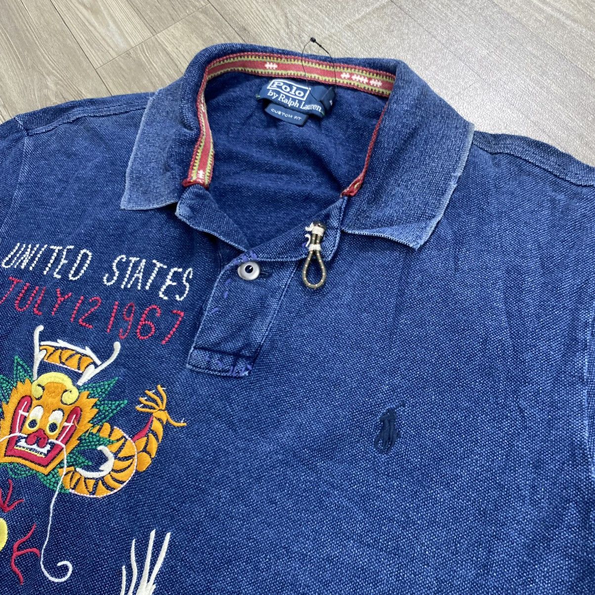 Polo Ralph Lauren Rare Polo Ralph Lauren U.S.N.C Dragon Embroidered Polo Shirt Size US XL / EU 56 / 4 - 4 Thumbnail