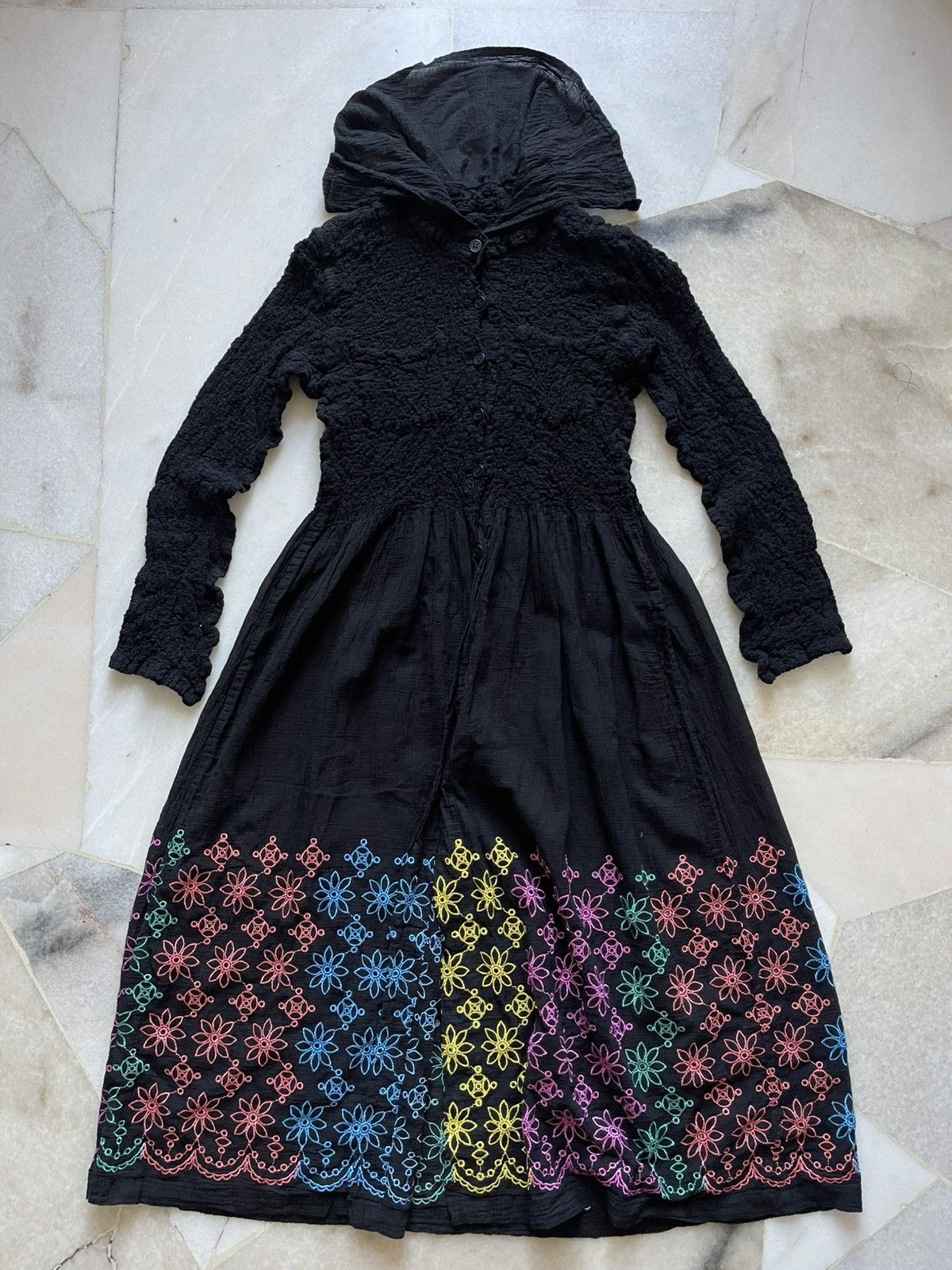Issey Miyake Issey Miyake Mee Dress Flower Embroidered Size S / US 4 / IT 40 - 9 Thumbnail