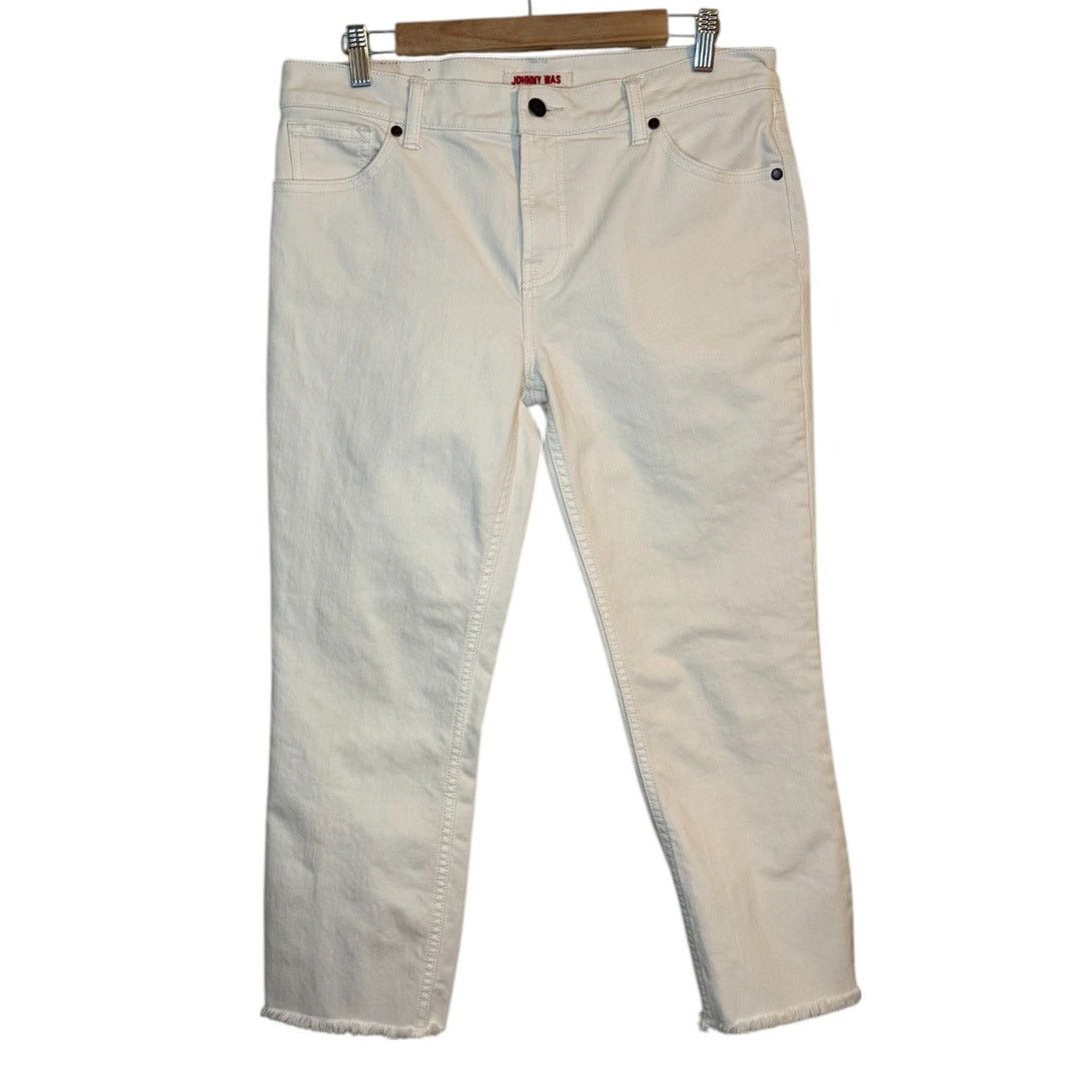 Johnny Was Johnny Was Jeans Women 28 Off White Cropped Boyfriend Size 28" / US 6 / IT 42 - 1 Thumbnail