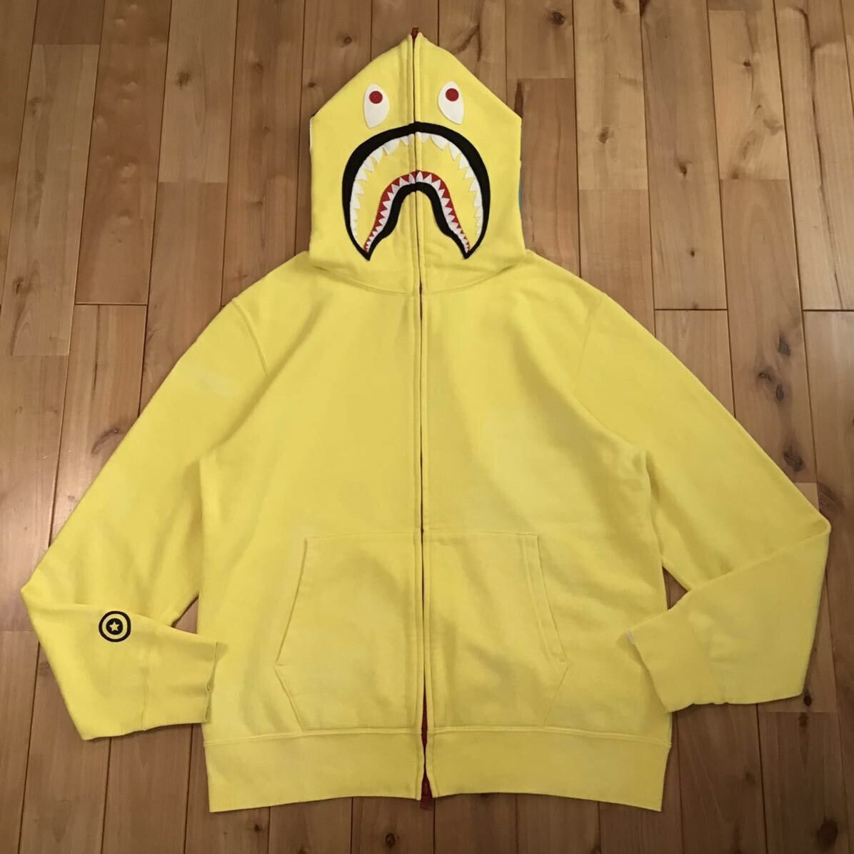 2010 BAPE Neon shark full zip hoodie a bathing ape NIGO