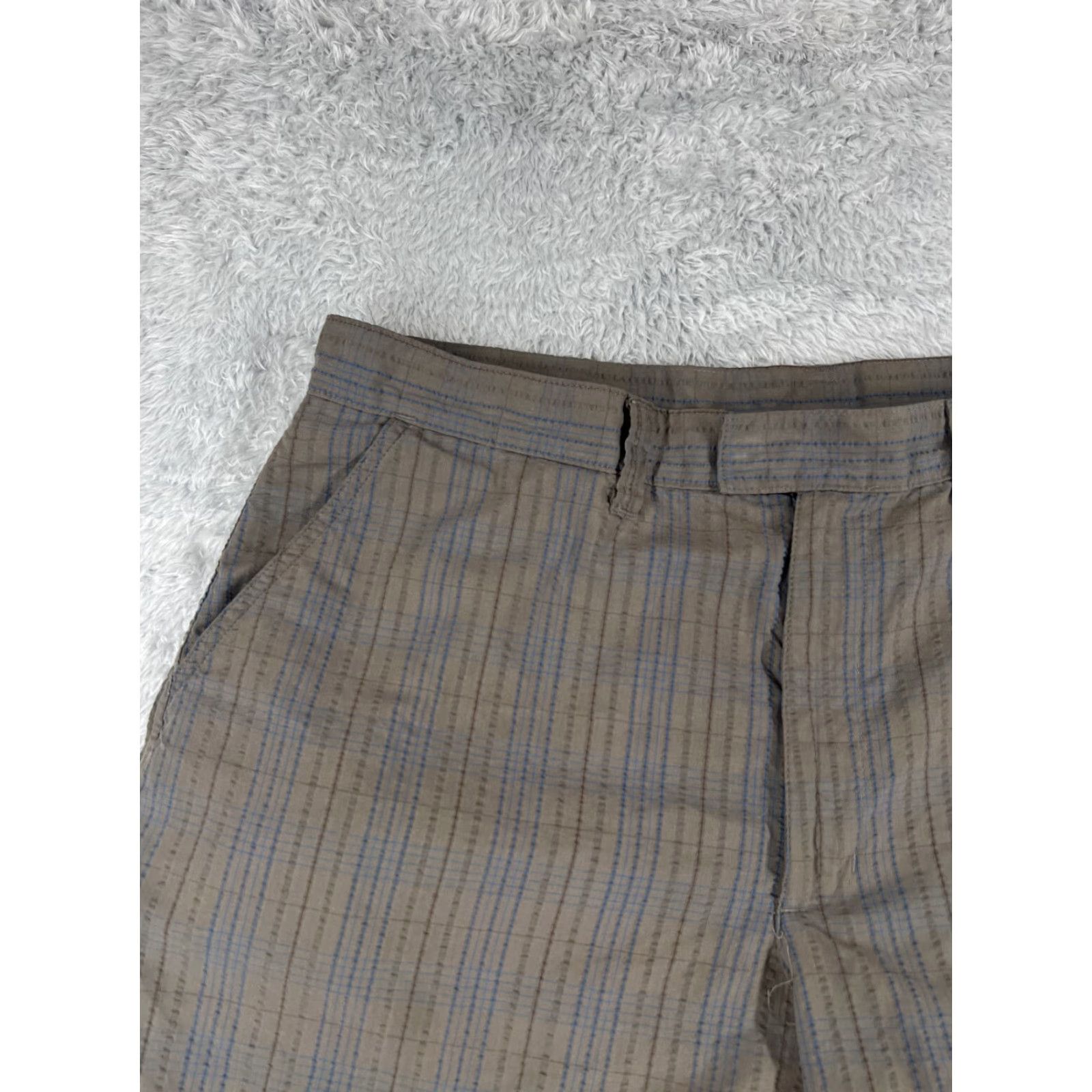 Patagonia Patagonia Shorts Mens 34 Brown Blue Plaid Thrift Shorts Polyester Blend 34x10 Vintage Size US 34 / EU 50 - 4 Thumbnail