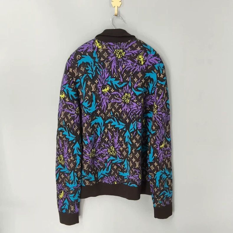 Louis Vuitton Louis Vuitton Purple printed bramble floral knit jacket Size US M / EU 48-50 / 2 - 2 Thumbnail