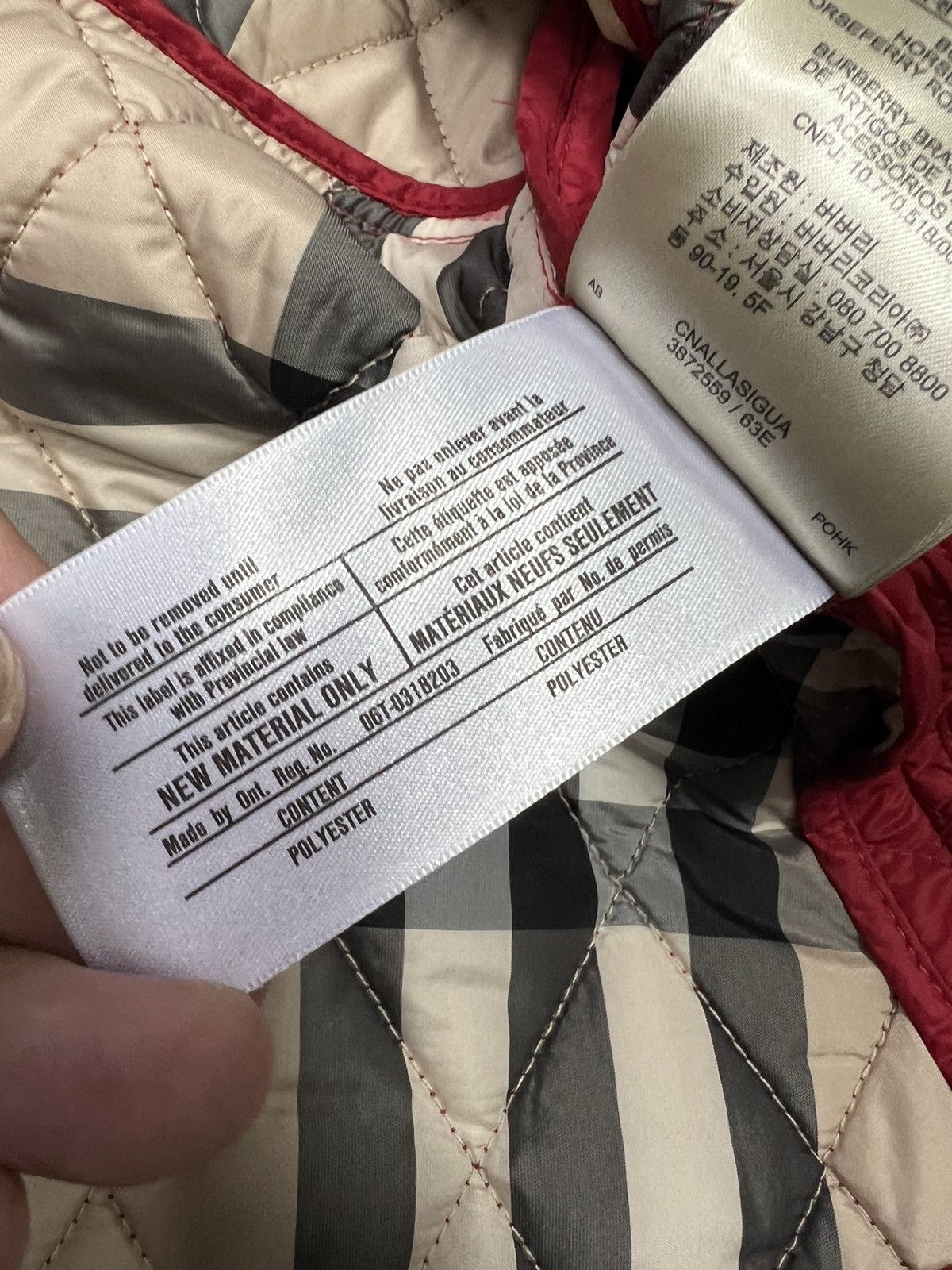 Burberry Burberry Burberrys Nova Check Quilted red Jacket Coat Size S / US 4 / IT 40 - 12 Thumbnail