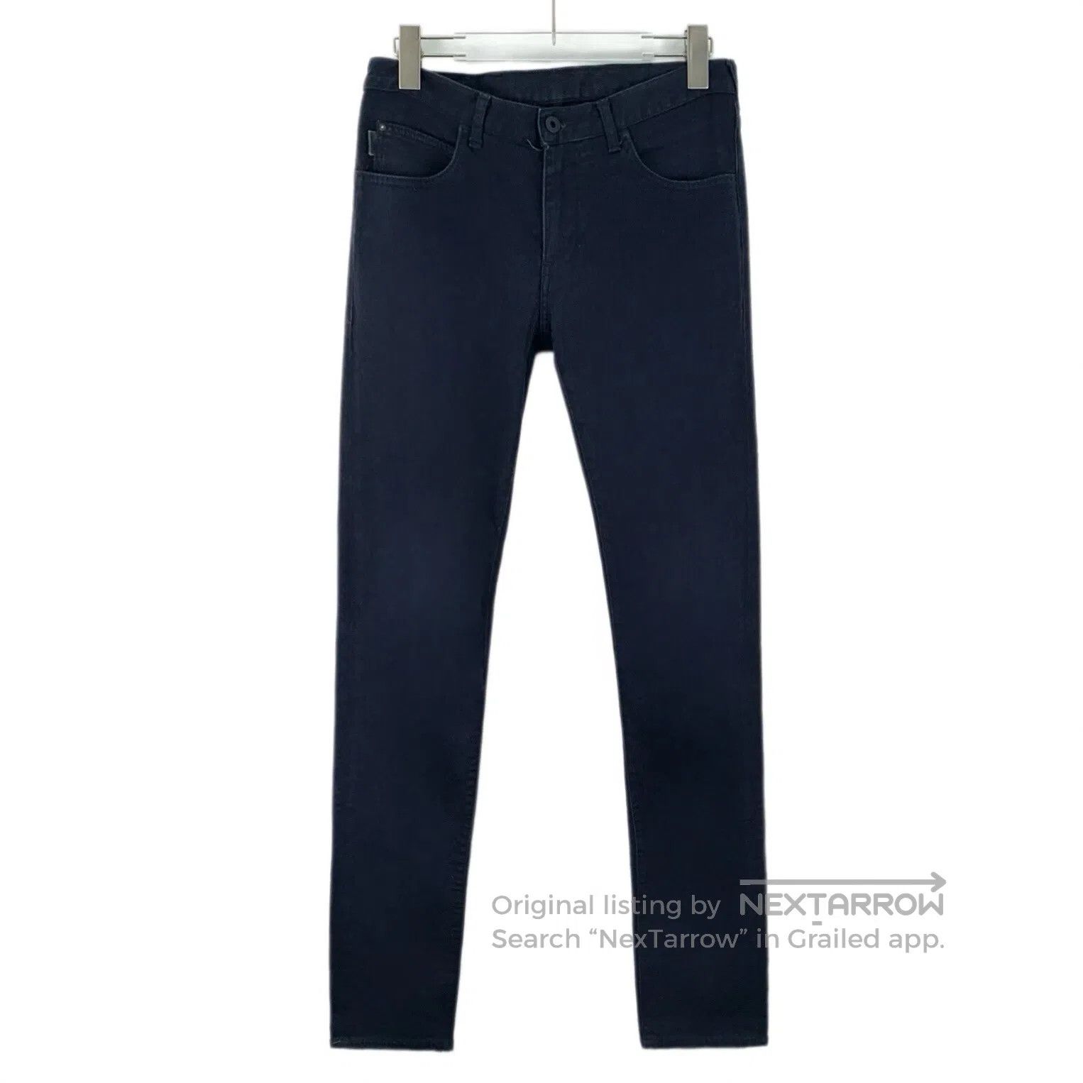 Armani Armani Dark Blue Cotton Denim Trousers| Size US 29 - 1 Thumbnail