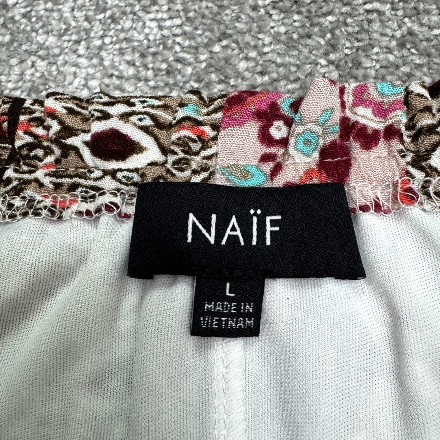 Bell NAIF Shift Dress Womens Large Multicolor Paisley Boho Bell Sleeve Crochet Trim Size L / US 10 / IT 46 - 6 Thumbnail