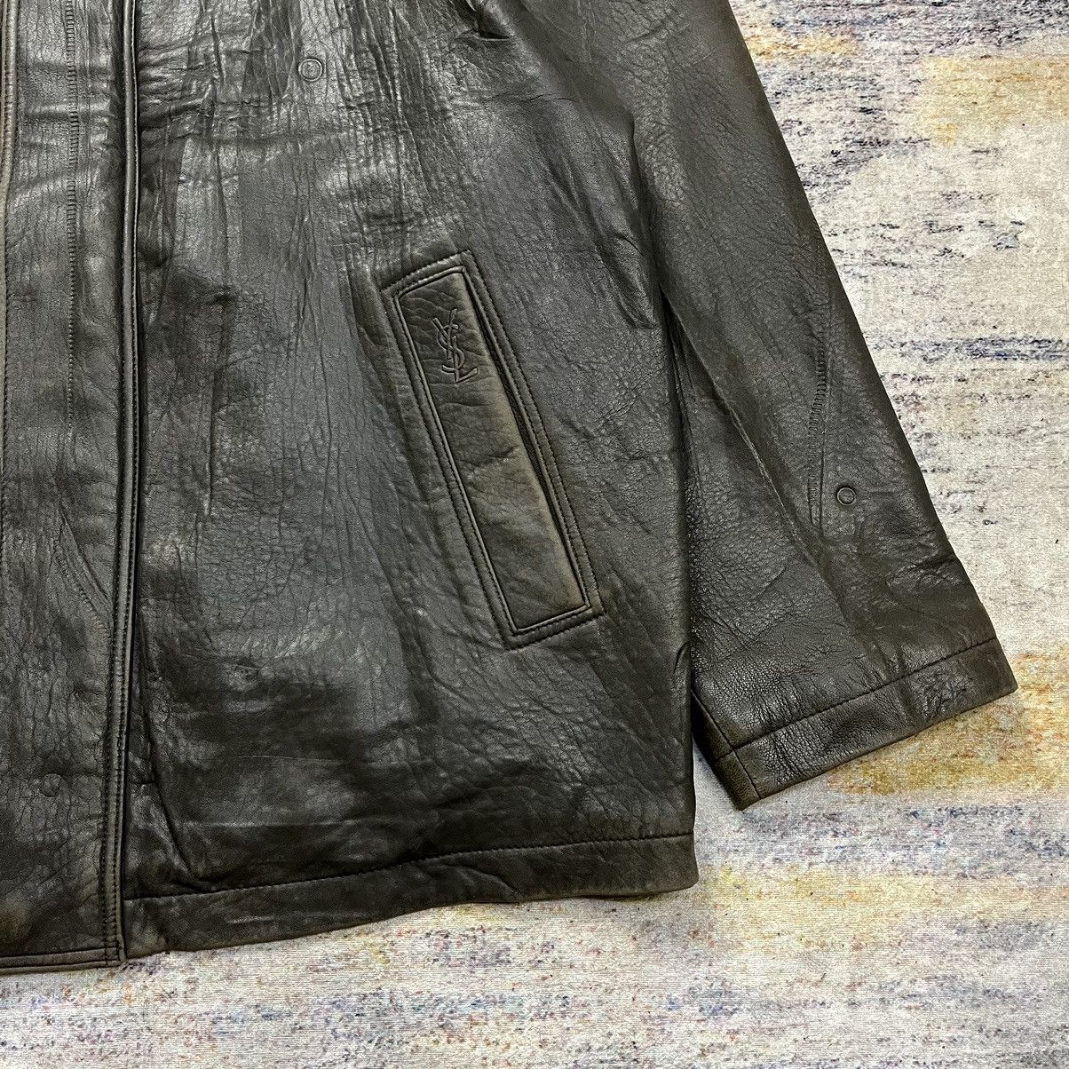 Vintage × Yves Saint Laurent Vintage 90s Yves Saint Laurent leather jacket Size US XL / EU 56 / 4 - 4 Thumbnail