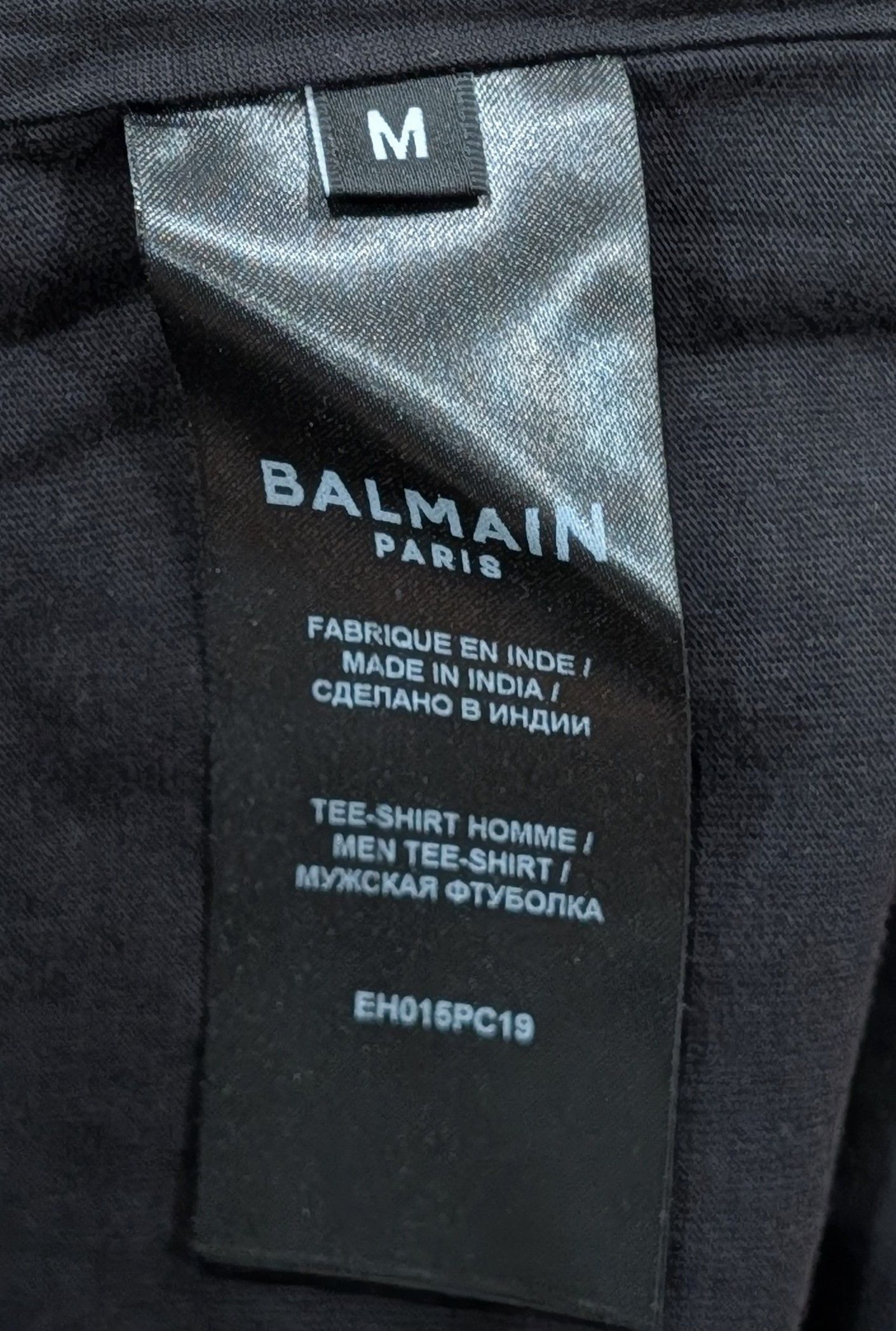 Balmain BALMAIN Embroidered Crystal Logo Cotton T-Shirt Black Medium Size US M / EU 48-50 / 2 - 5 Thumbnail
