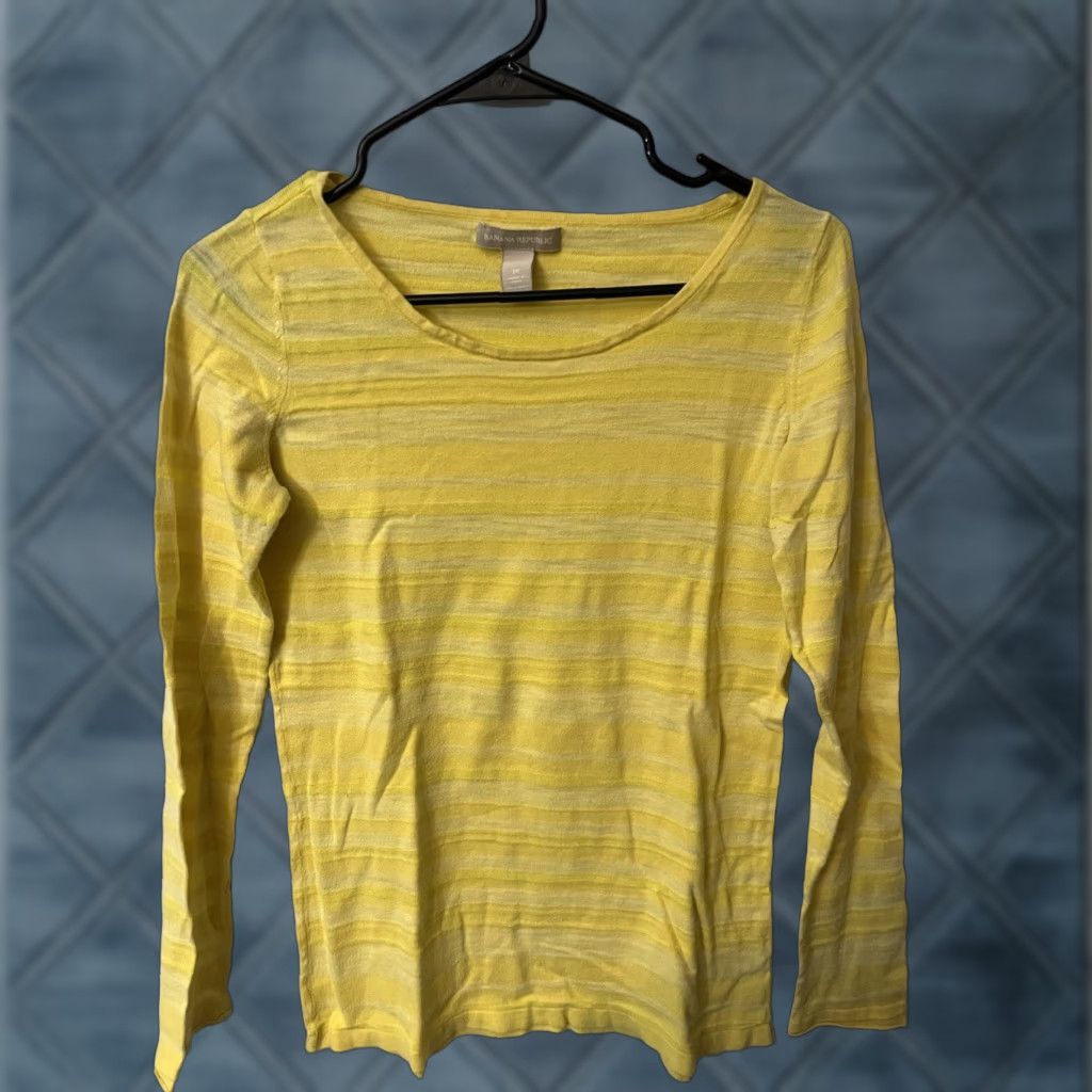 Banana Republic BANANA REPUBLIC Yellow Cotton Long Sleeve Shirt Womens Medium Size M / US 6-8 / IT 42-44 - 1 Thumbnail