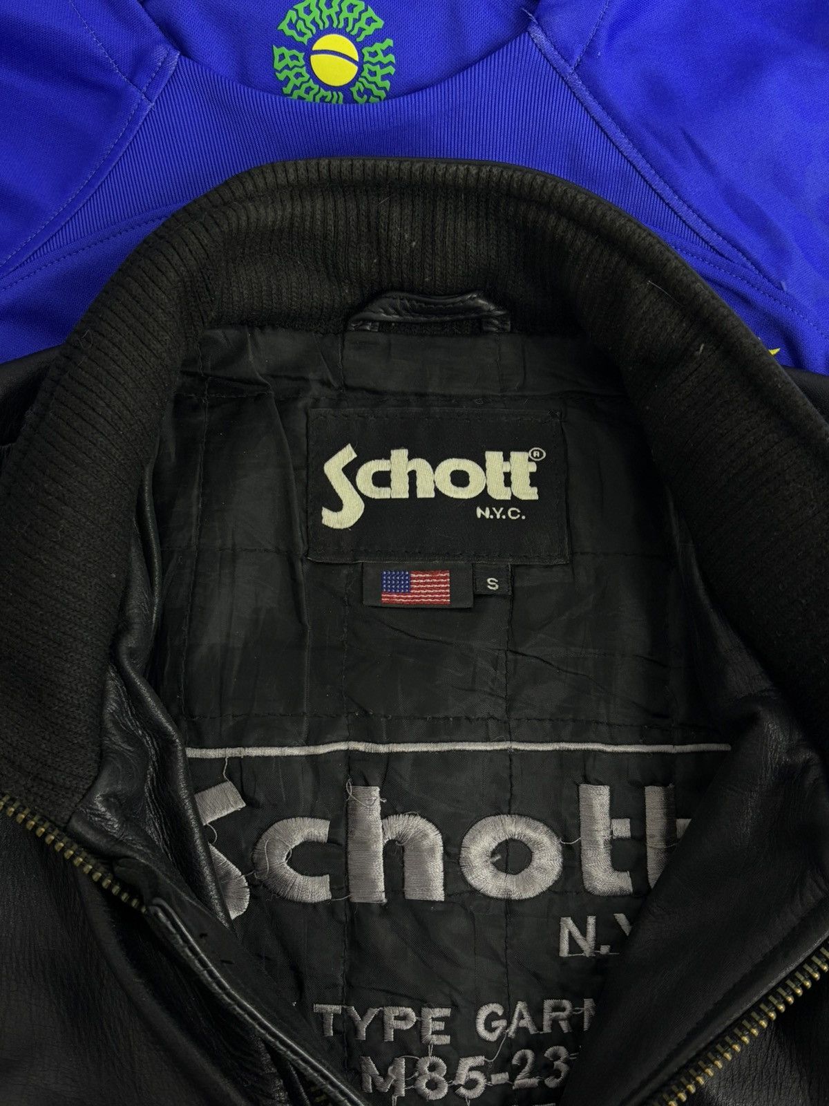 Schott Schott USA Army Type Garment Aviator Leather Jacket Size US S / EU 44-46 / 1 - 23 Thumbnail
