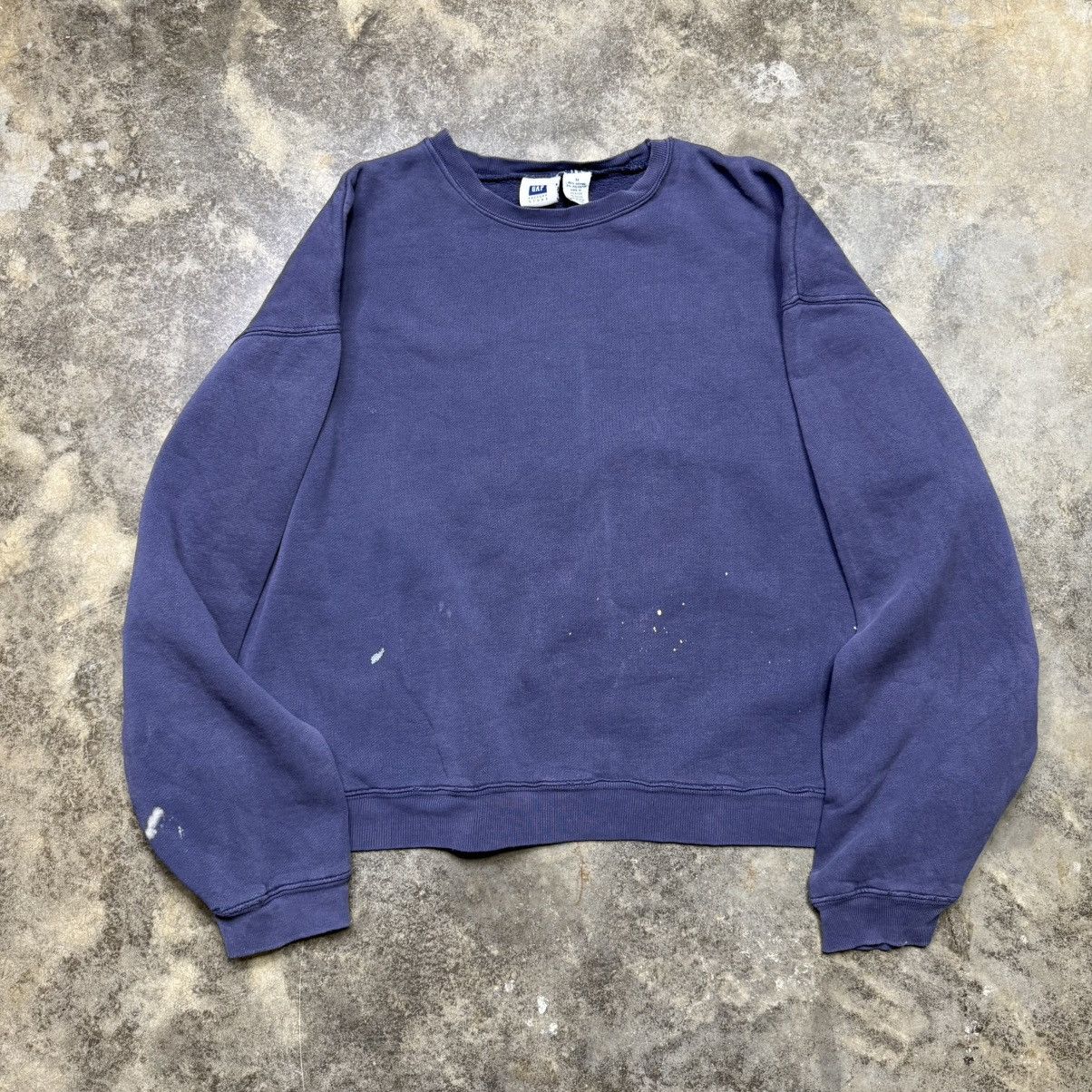 Gap vintage y2k gap navy blue baggy crop painter sweatshirt Size US M / EU 48-50 / 2 - 2 Thumbnail