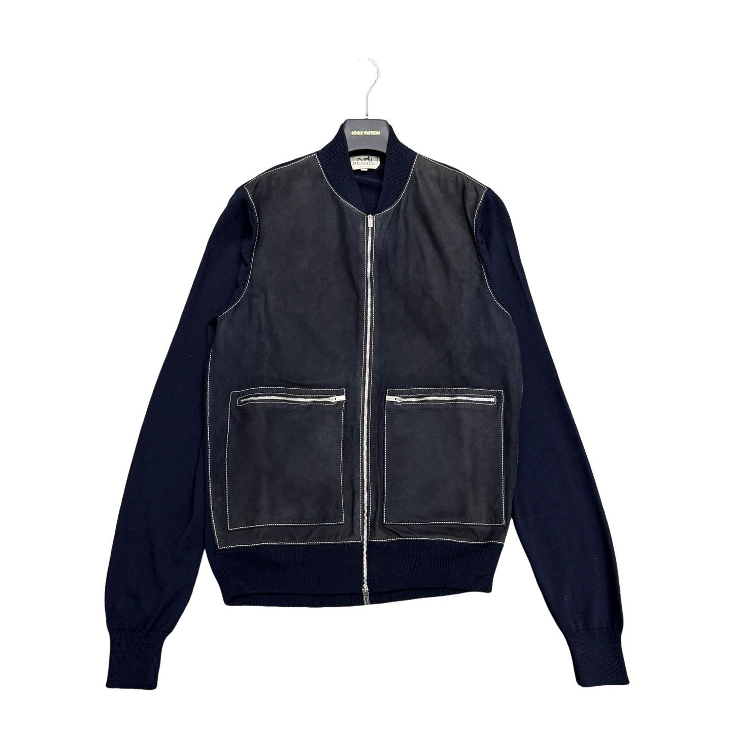 Hermes Hermes Goatskin Suede Panel Knit Bomber Jacket M Size US M / EU 48-50 / 2 - 1 Thumbnail