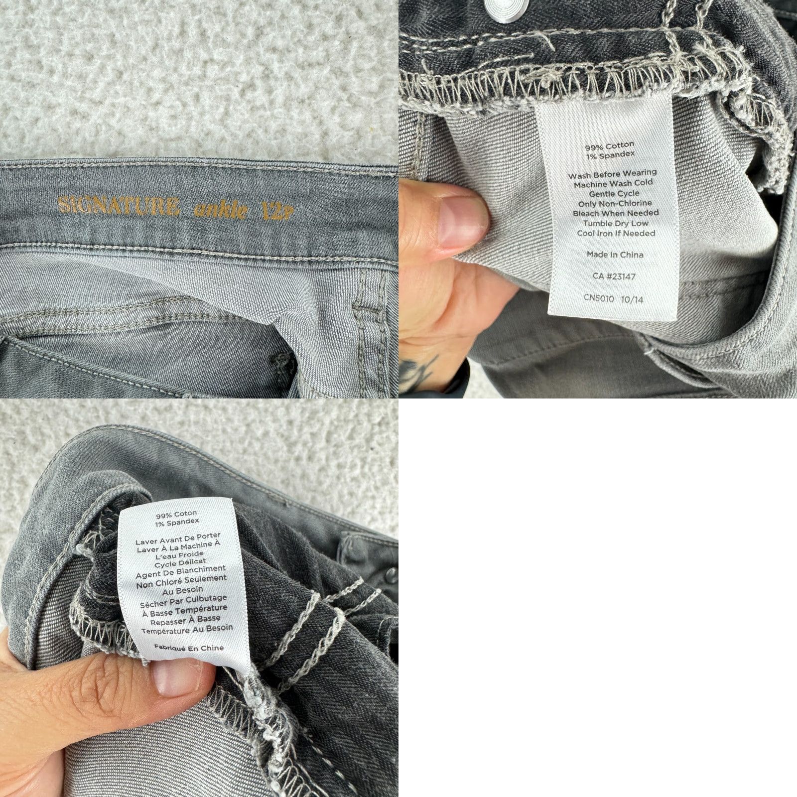 Talbots Talbots Jeans Womens Petite Gray Denim Signature Ankle Mid-Rise 12 City 90s Womens Size 34" / US 12 / IT 48 - 9 Thumbnail