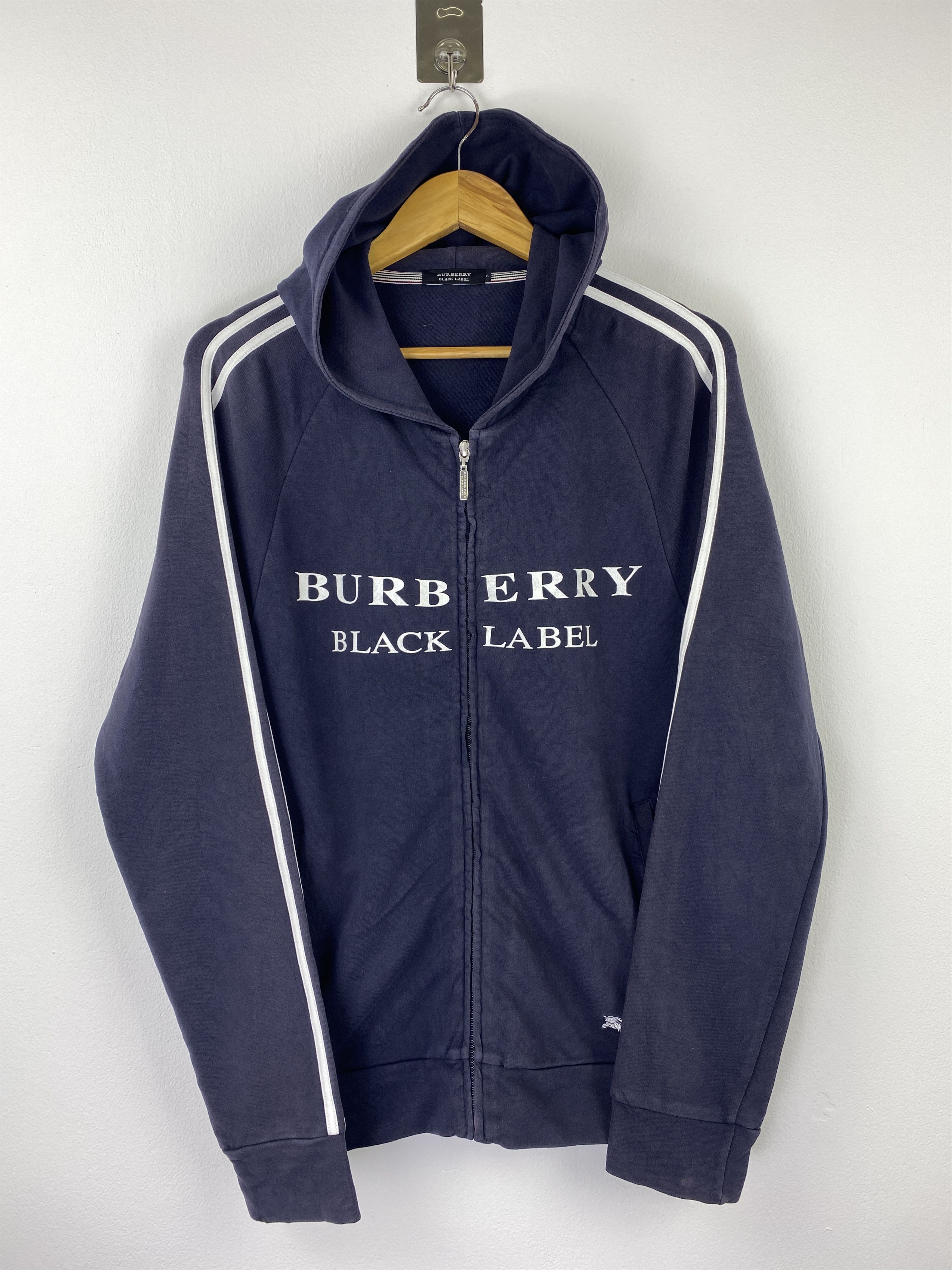 Burberry Vintage Burberry Black Label Wording Zip Up Hoodie SH0415 Size US M / EU 48-50 / 2 - 2 Thumbnail