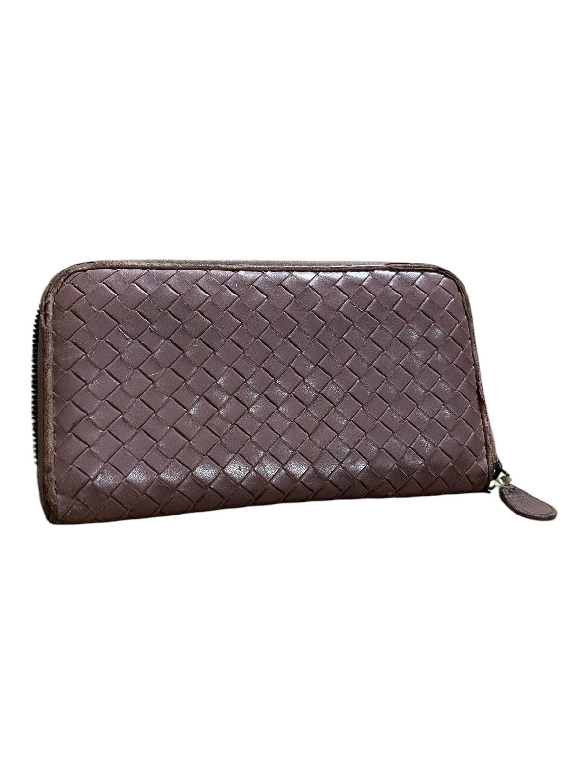 Bottega Veneta Bottega Veneta Intrecciato Leather Bordeaux Zip Long Wallet Size ONE SIZE - 2 Thumbnail
