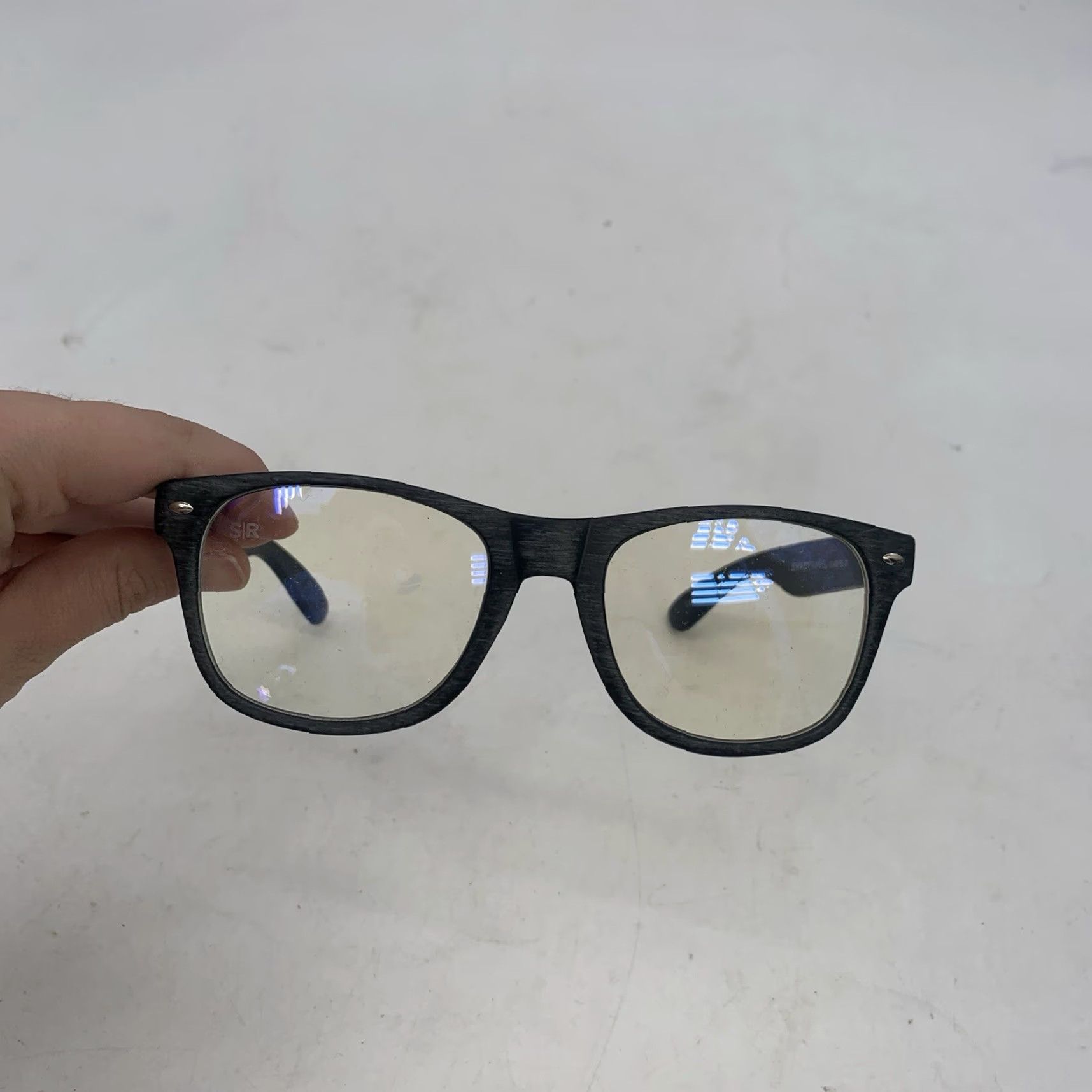 Vintage Shady Rays Blue Light Blockers Classic Black Timber Glasses Unisex One Size Sunglasses UV400 Glass Lens Lightly Tinted/Smoked Black Frame Men Size ONE SIZE - 2 Thumbnail