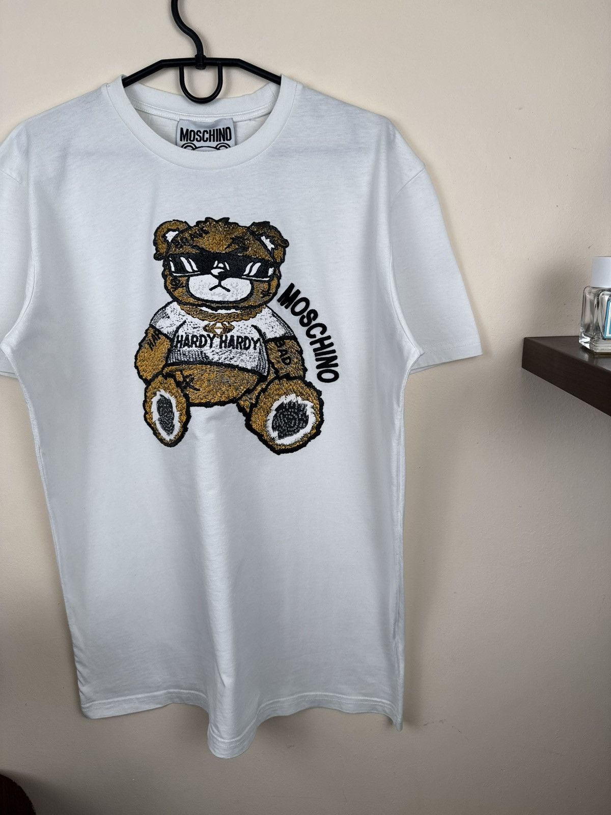 Moschino Moschino T shirt Teddy Bear Hardy White Mens Luxury Hype Size US XXL / EU 58 / 5 - 12 Thumbnail