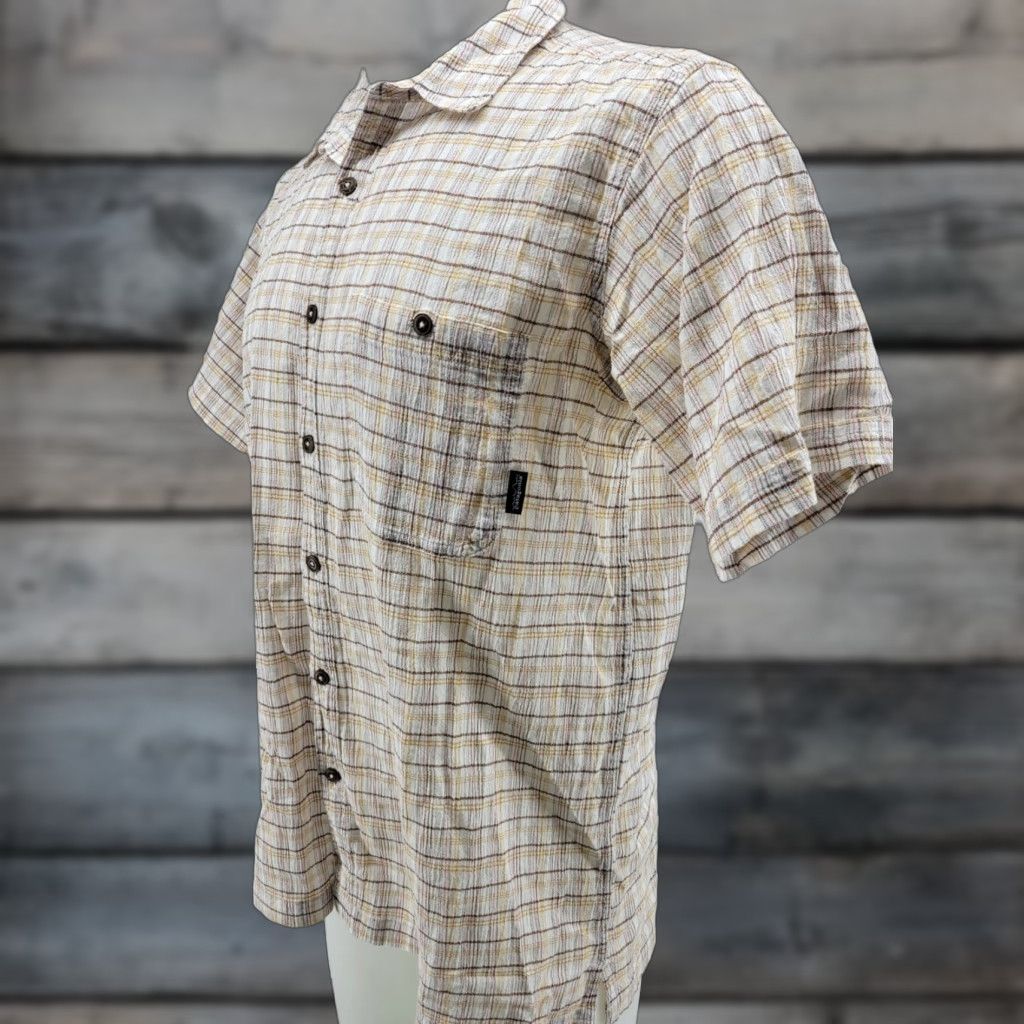 Patagonia VINTAGE Patagonia Shirt Mens Large Plaid Textured Button Front Crushed Style Size US L / EU 52-54 / 3 - 1 Thumbnail