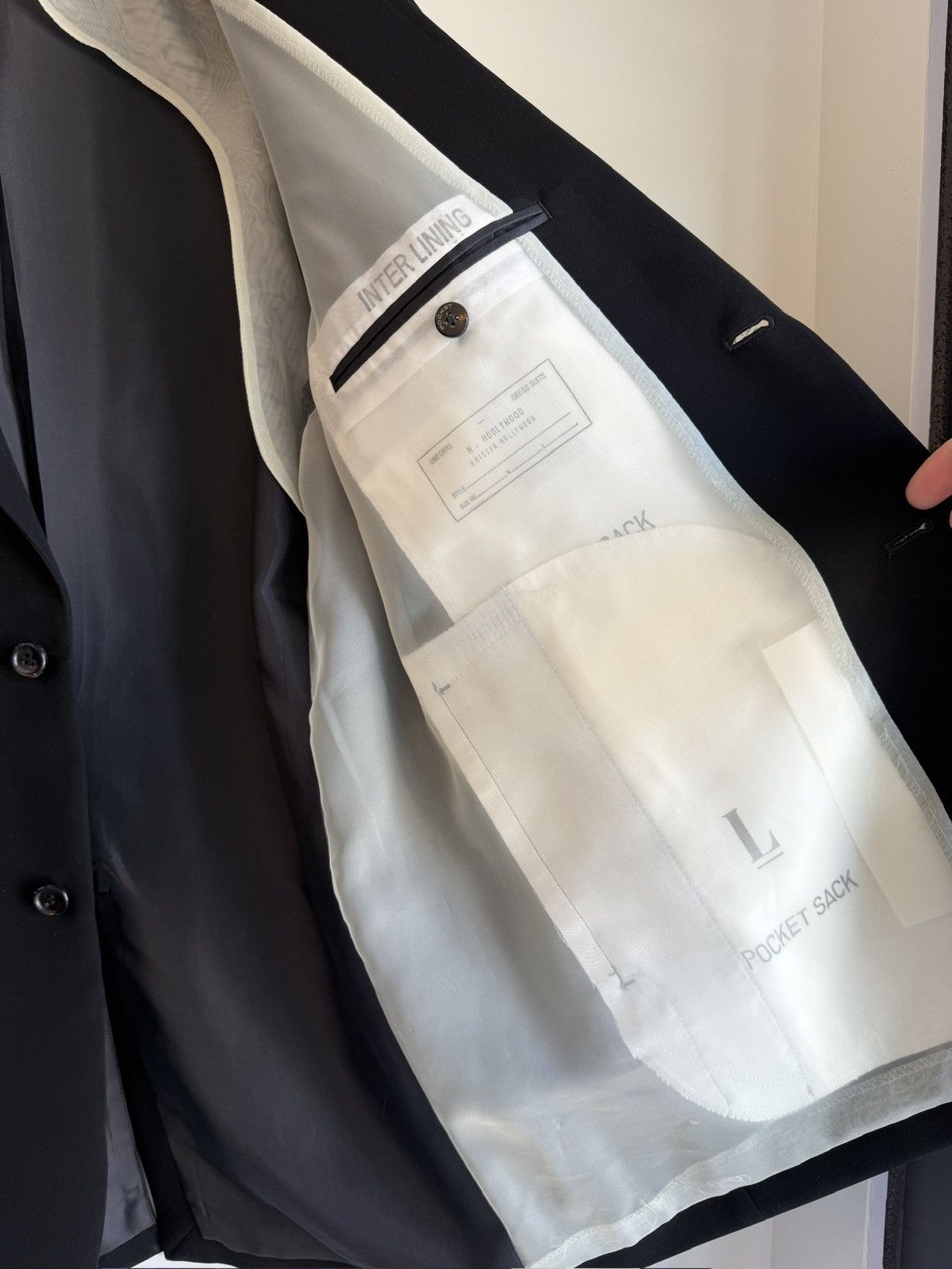 N.Hoolywood N.HOOLYWOOD JK06-095 BOXY SUIT JACKET BLACK Size 44R - 5 Thumbnail