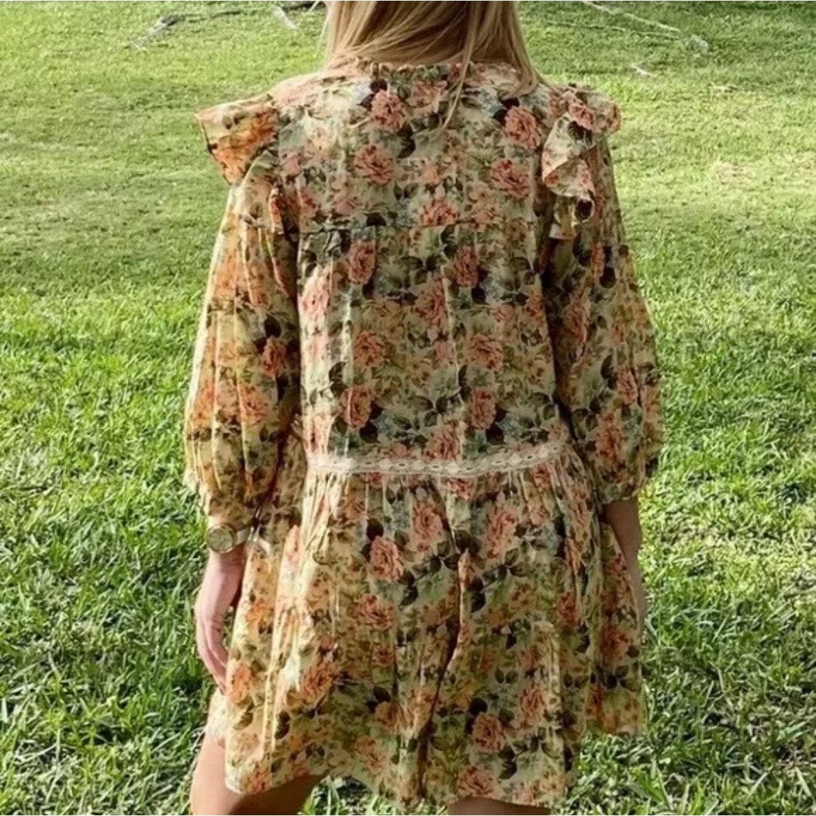 Zara ZARA FLORAL PRINT DRESS MULTICOLORED Size M / US 6-8 / IT 42-44 - 5 Thumbnail
