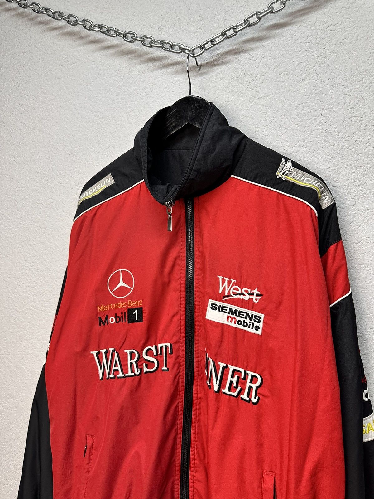 Mercedes-Benz Racing Jacket Moto Vodafone F1 Nascar Leather Red Bull Lucky Size US XL / EU 56 / 4 - 3 Thumbnail