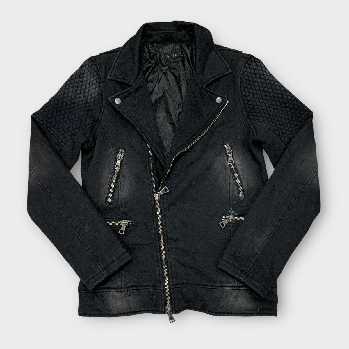 In The Attic IN THE ATTIC JAPAN BLACK WASHED BIKER JACKET DOUBLE COLLAR Size US S / EU 44-46 / 1 - 1 Thumbnail