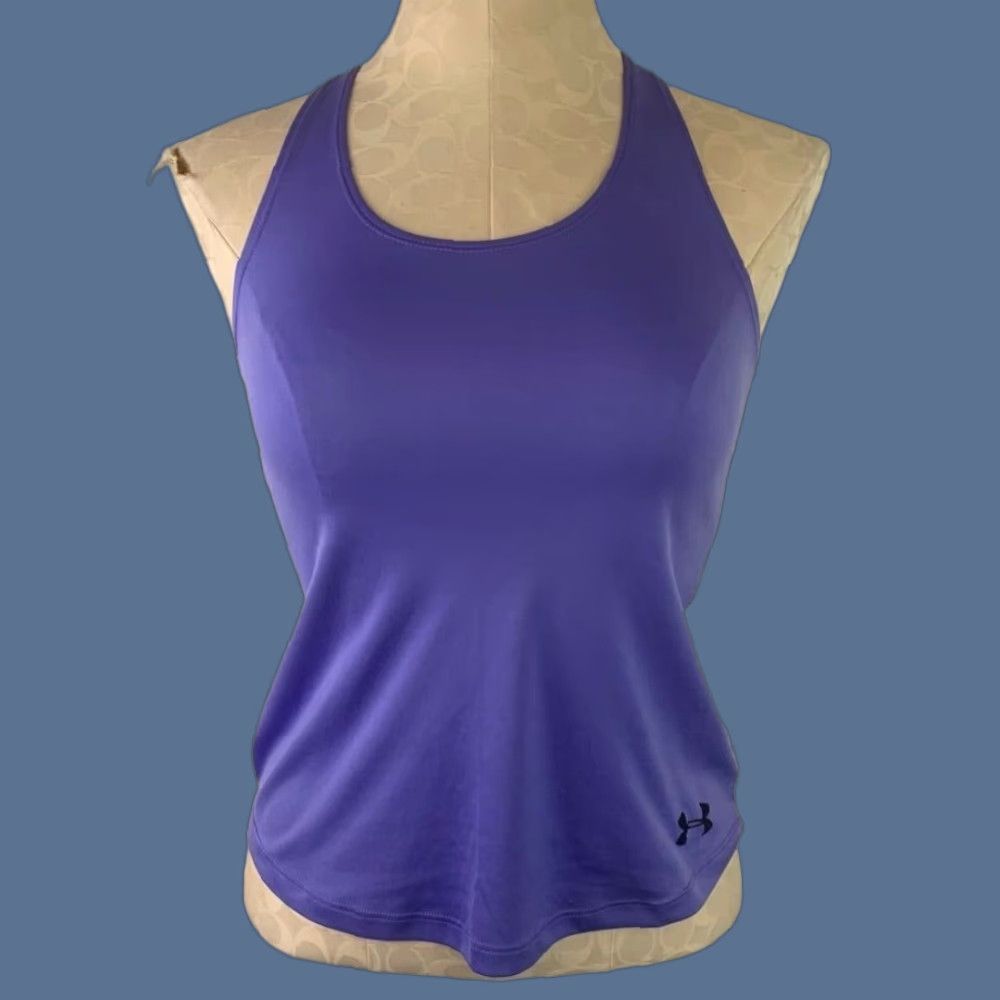 Under Armour Under Armour Women Tank Racerback Activewear S Purple Back Contrast Small Size ONE SIZE - 1 Thumbnail
