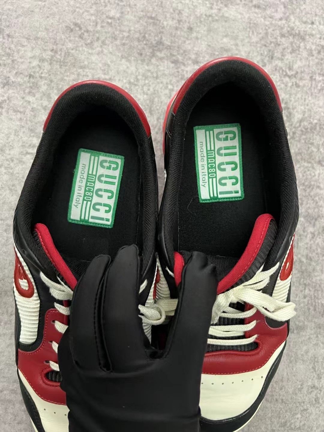 Gucci Gucci MAC80 black and red stitching side label vintage snea Size US 8.5 / EU 41-42 - 4 Thumbnail