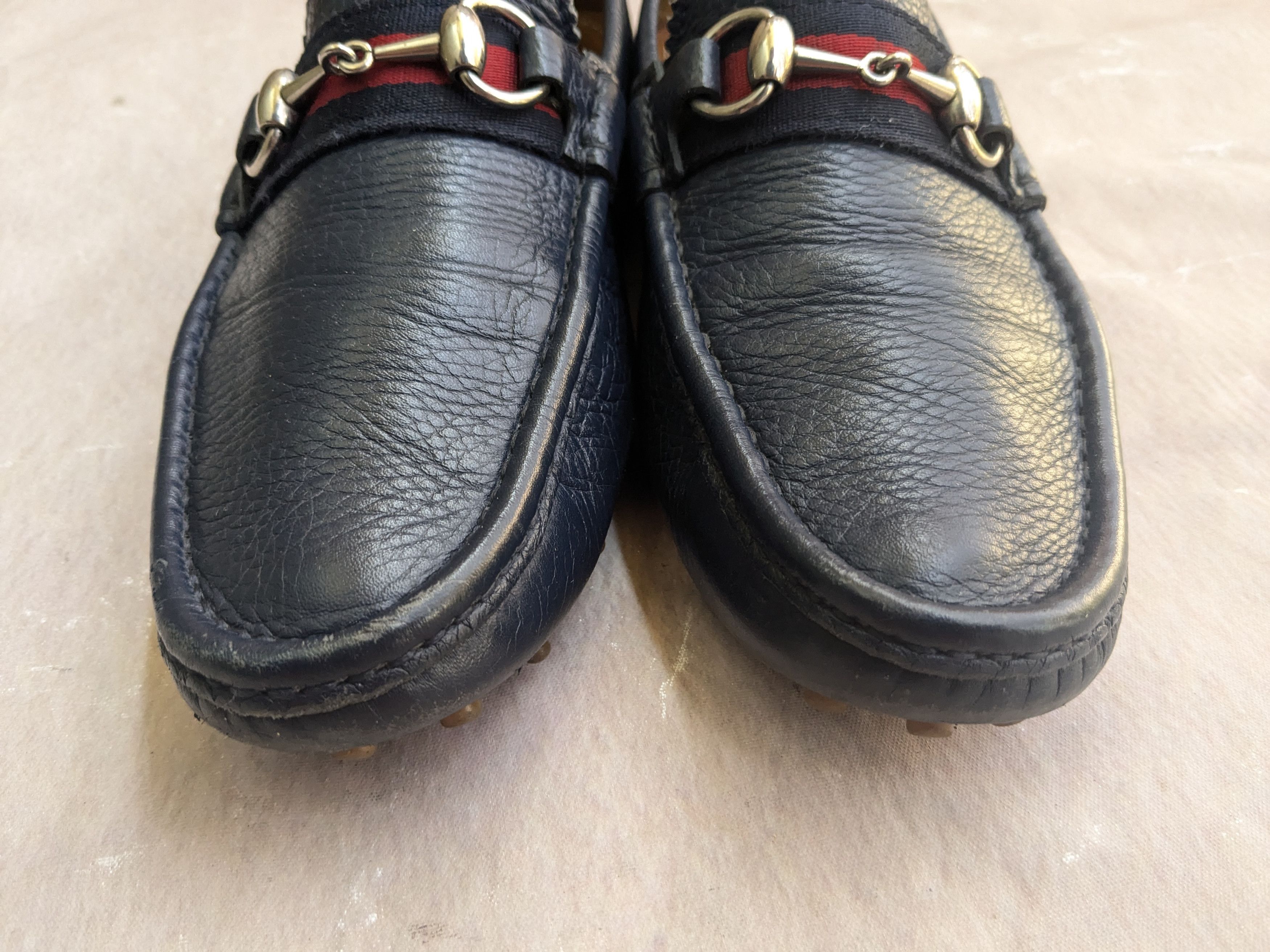 Gucci × Tom Ford Gucci Horsebit Driving Loafers Navy Blue Leather 7 Snaffle Size US 7 / EU 40 - 2 Thumbnail