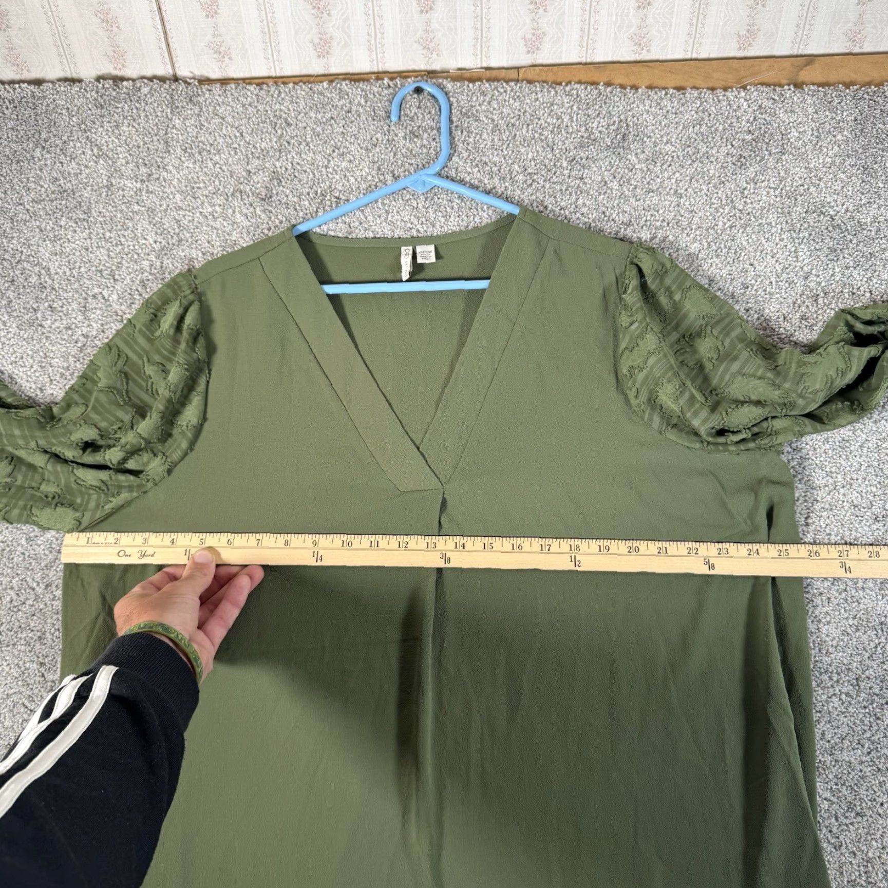 Vintage Cato Blouse Women Plus 18W 18/20W Green Casual Work Office Draped Relaxed Comfort Shirt Size XXL / US 16-18 / IT 52-54 - 5 Thumbnail