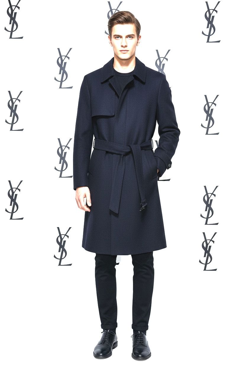 Yves Saint Laurent Yves saint laurent single breasted and belted coat cashmere Size US L / EU 52-54 / 3 - 1 Thumbnail