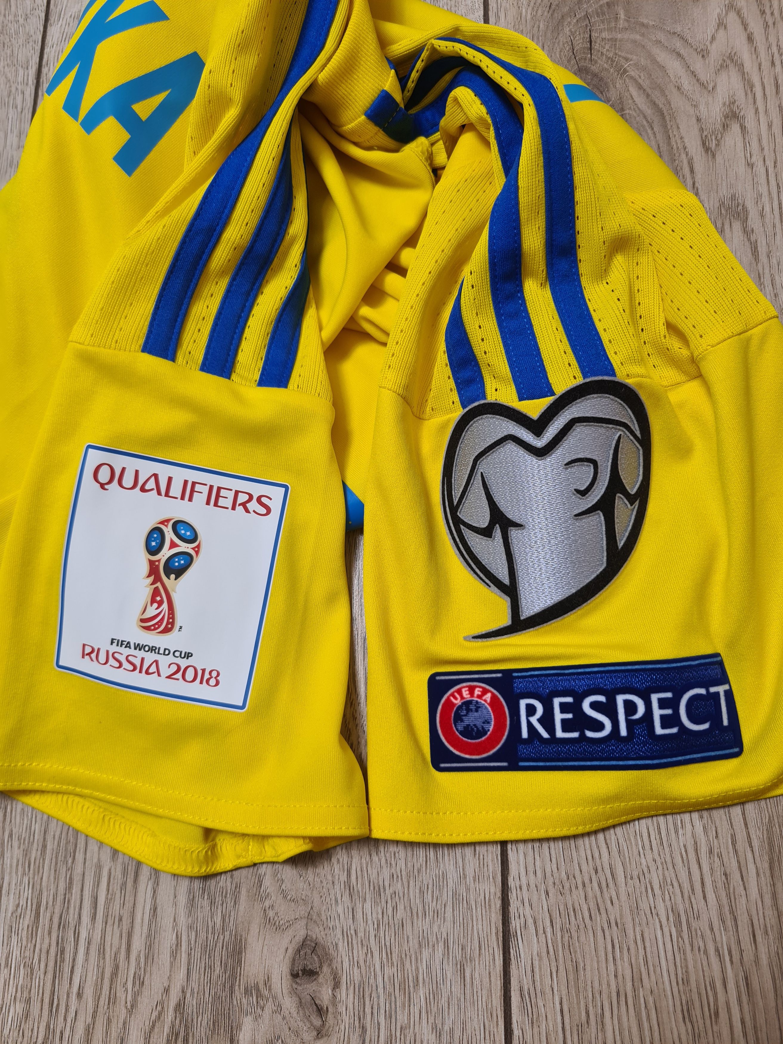 Adidas UKRAINE 2016 2017 MATCH WORN KONOPLYANKA 10 SOCCER JERSEY Size US M / EU 48-50 / 2 - 6 Thumbnail