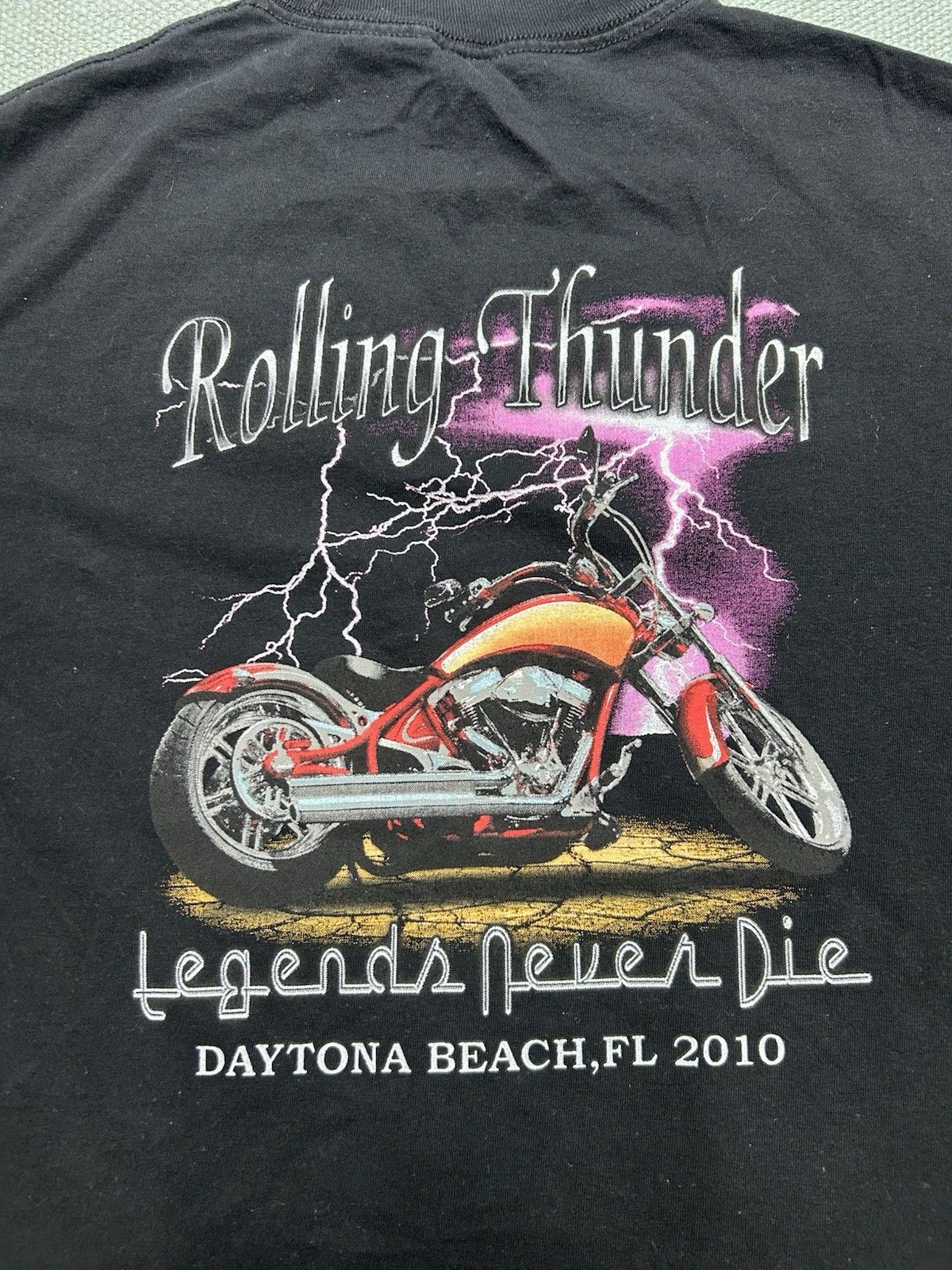 Vintage Vtg tshirt Daytona beach bike week harley rolling Thunder M Size US M / EU 48-50 / 2 - 2 Thumbnail