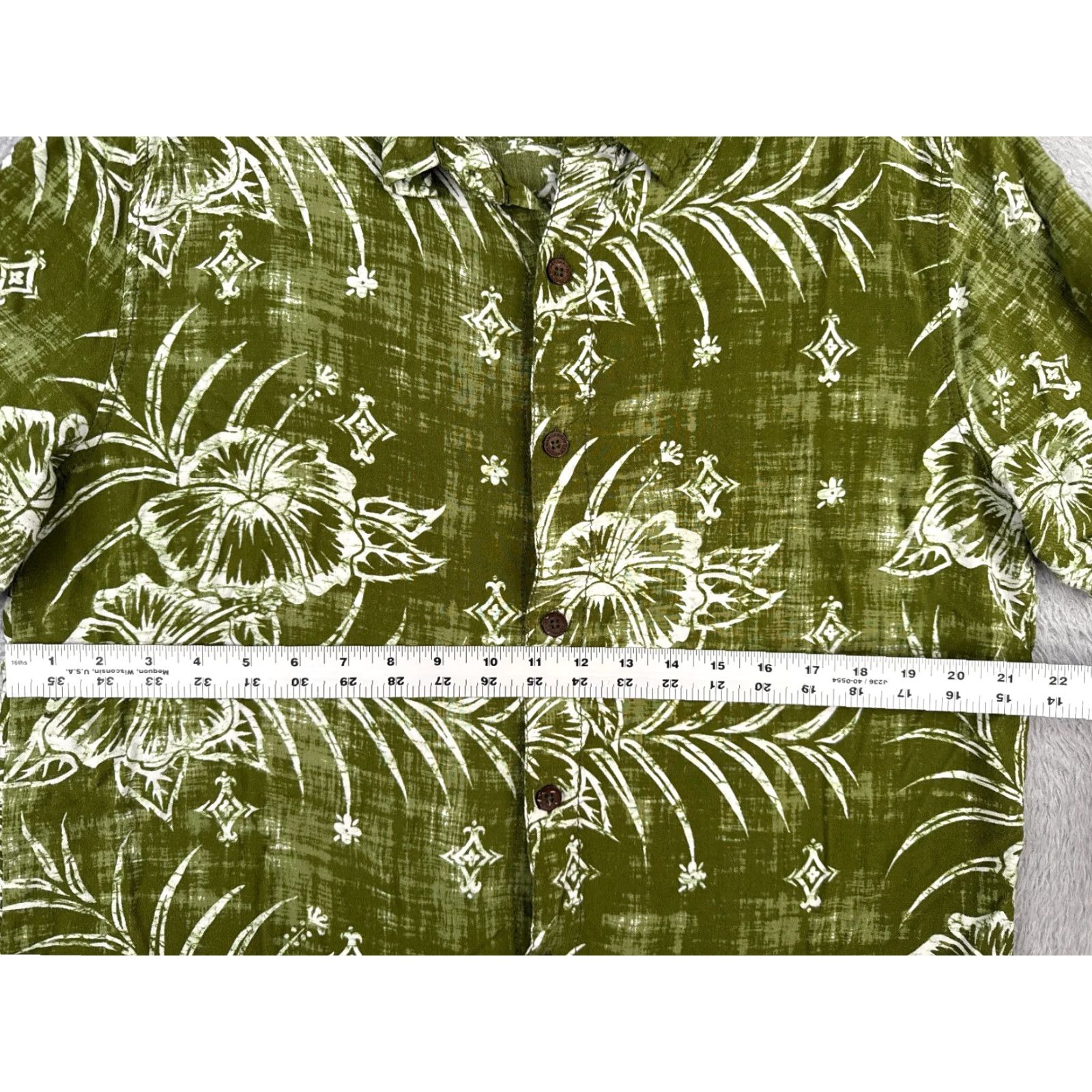 Vintage Margaritaville Shirt Men Large Green Floral Leaf 100% Rayon Hawaiian Button Up Size US L / EU 52-54 / 3 - 7 Thumbnail