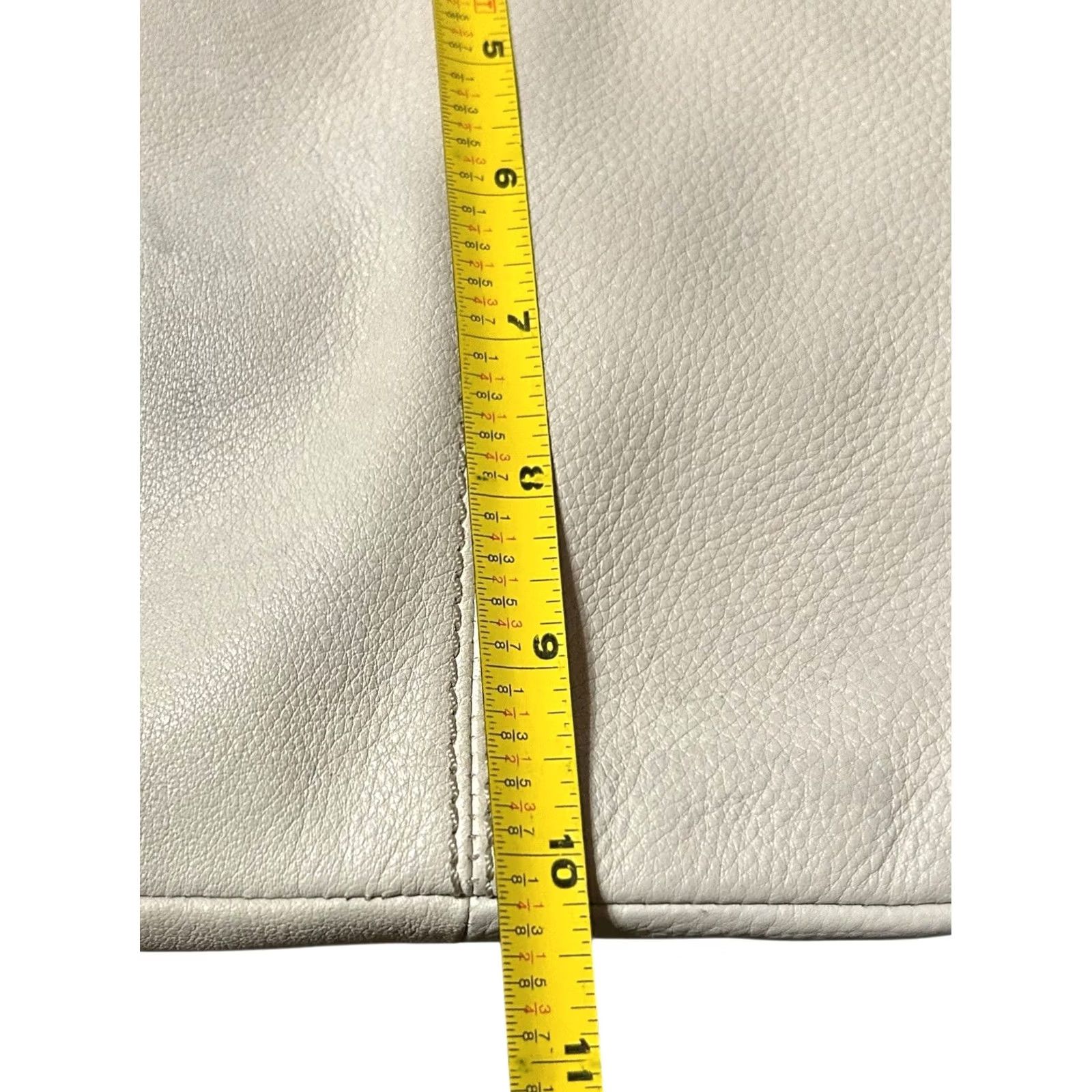 Vintage Hobo Women White Pebbled Leather Purse Shoulder HandBag Double Handles Size ONE SIZE - 7 Thumbnail
