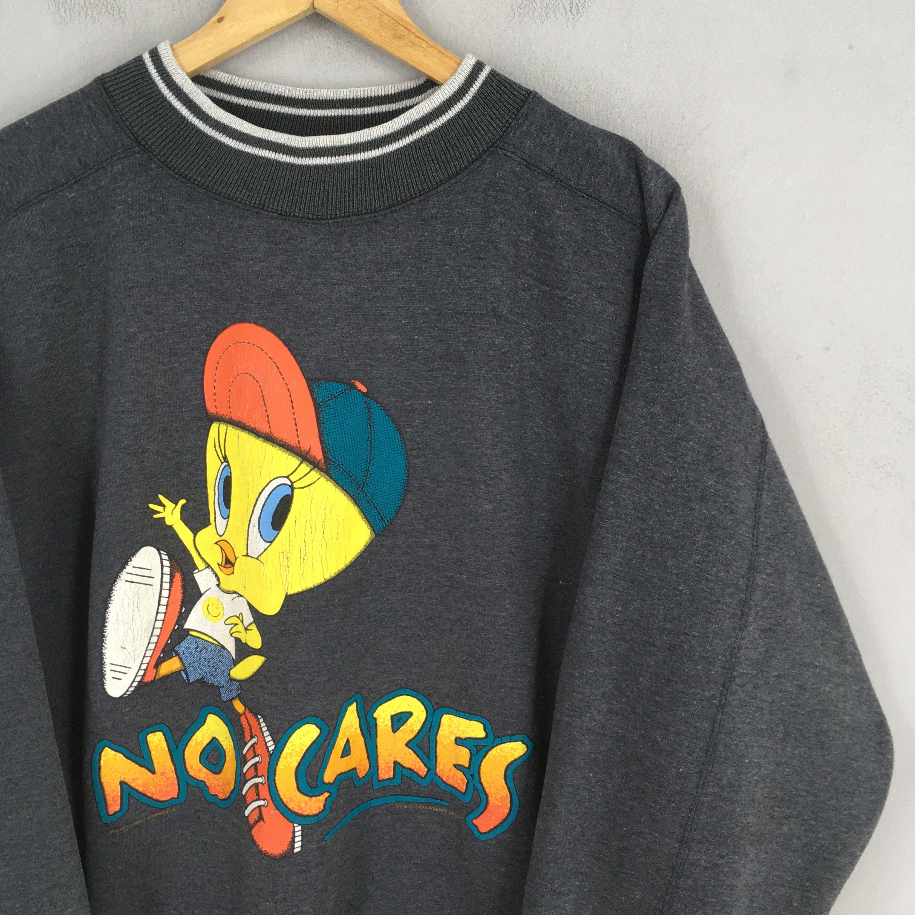 Cartoon Network × Vintage × Warner Bros Vintage 90s Tweety Bird Looney Tunes Gray Sweatshirt Medium Size US M / EU 48-50 / 2 - 2 Thumbnail