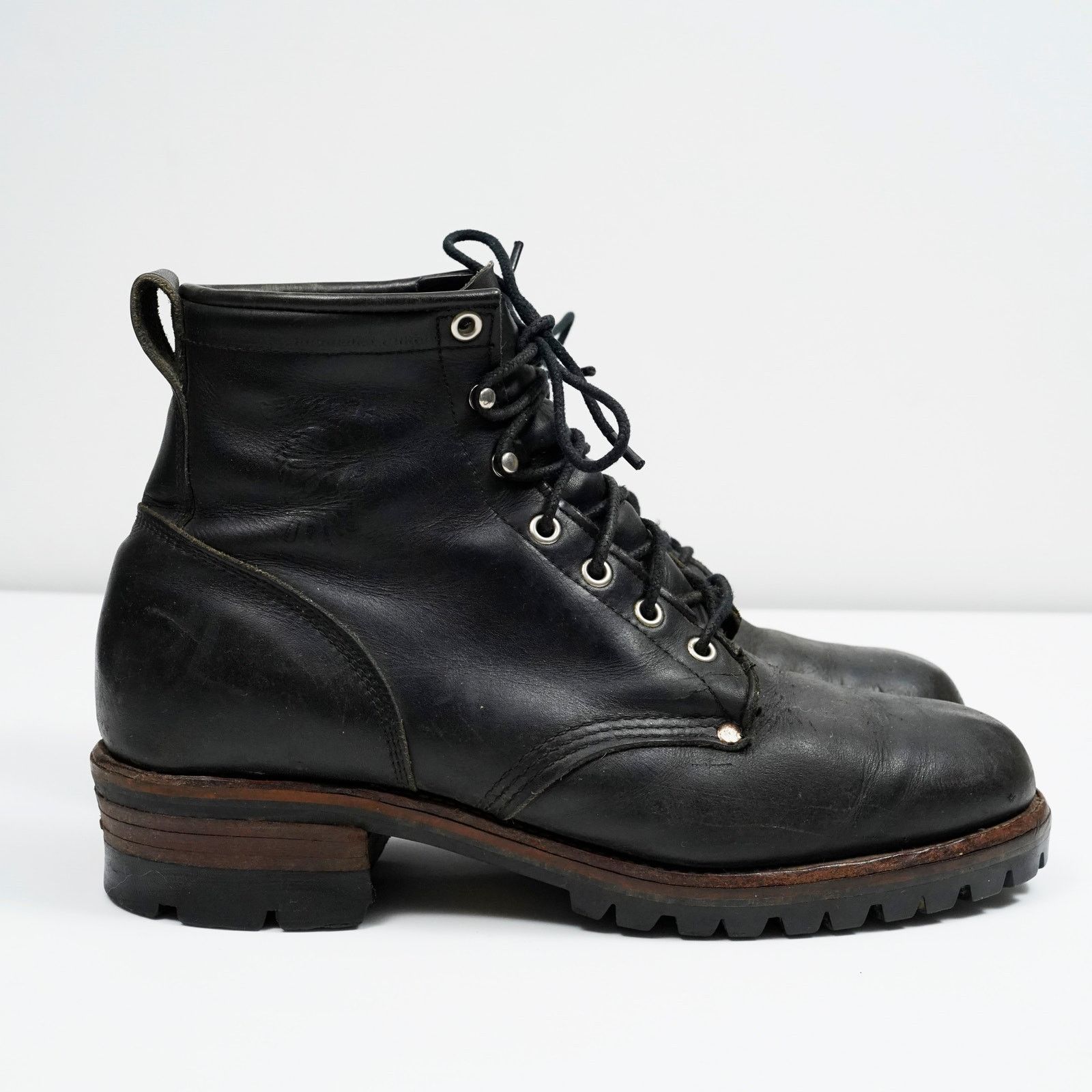 Chippewa Vintage Chippewa Black Leather Logger Work Boots USA 10.5 Size US 10.5 / EU 43-44 - 1 Thumbnail