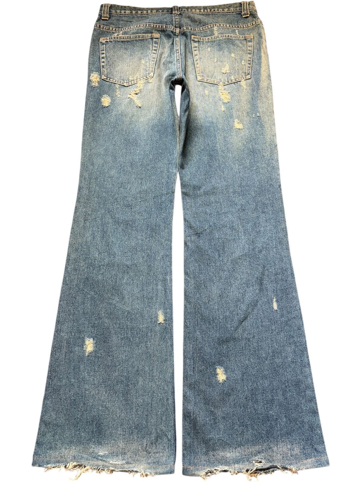 If Six Was Nine Vintage Japanese Brand Rusty Wash Distress Flare Jeans Size 31" - 2 Thumbnail