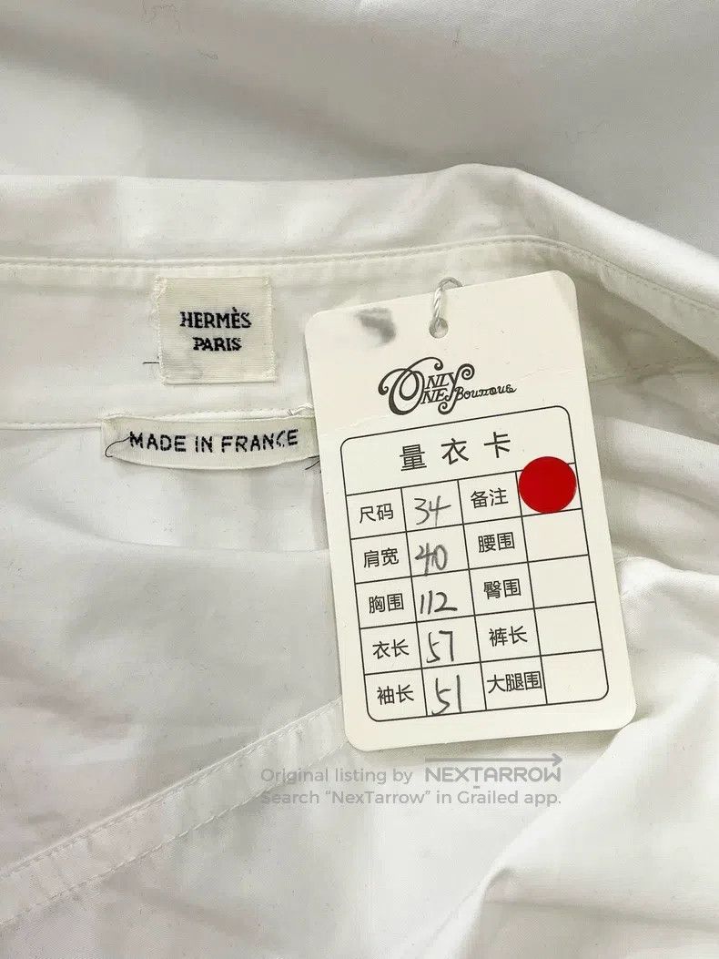Hermes Hermes White Zip-Up Shirt Jacket Size XXS / US 00 / IT 34 - 5 Thumbnail