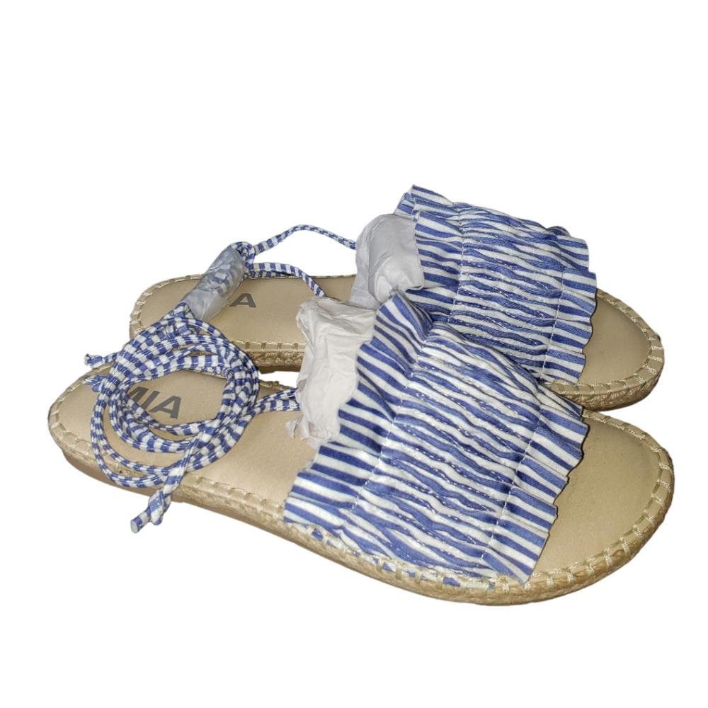 Miansai Mia NWOT Blue & White Cloth Roman Flats 8.5 Size US 8.5 / IT 38.5 - 2 Thumbnail