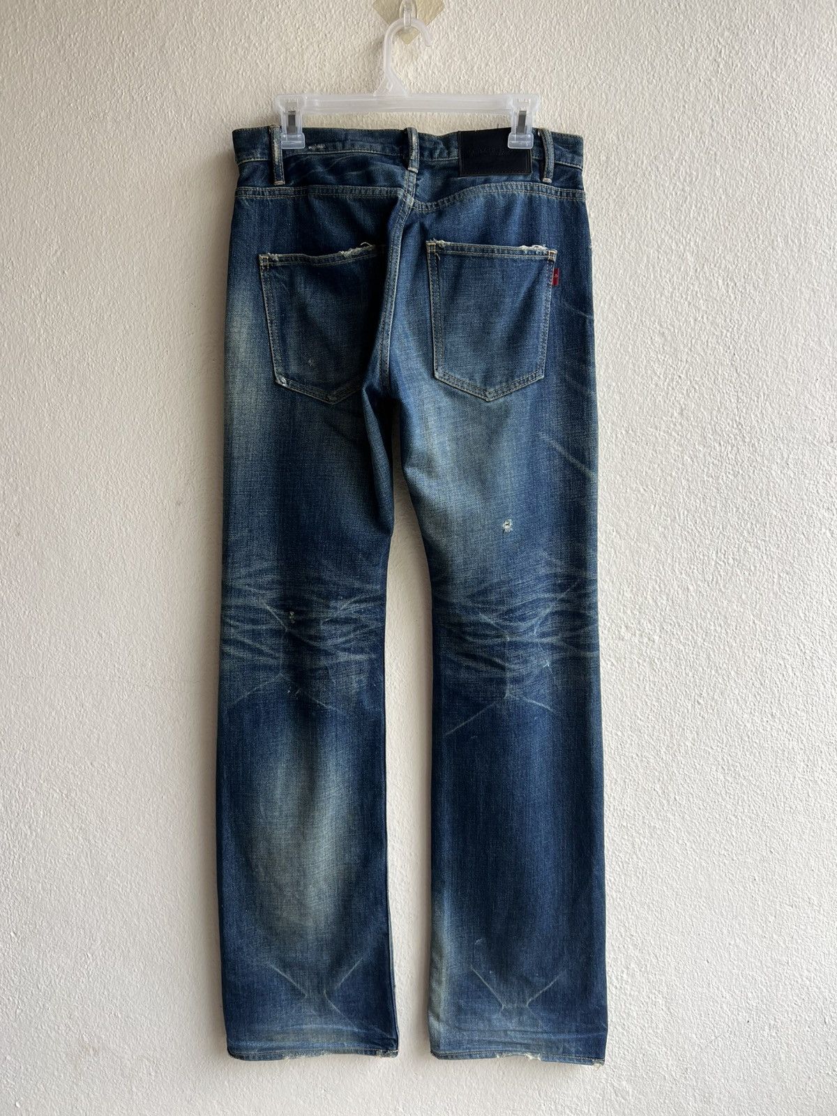 Backbone Vintage BackBone Distress Mud Denim Bootcut Selvedge Jeans Size US 31 - 2 Thumbnail