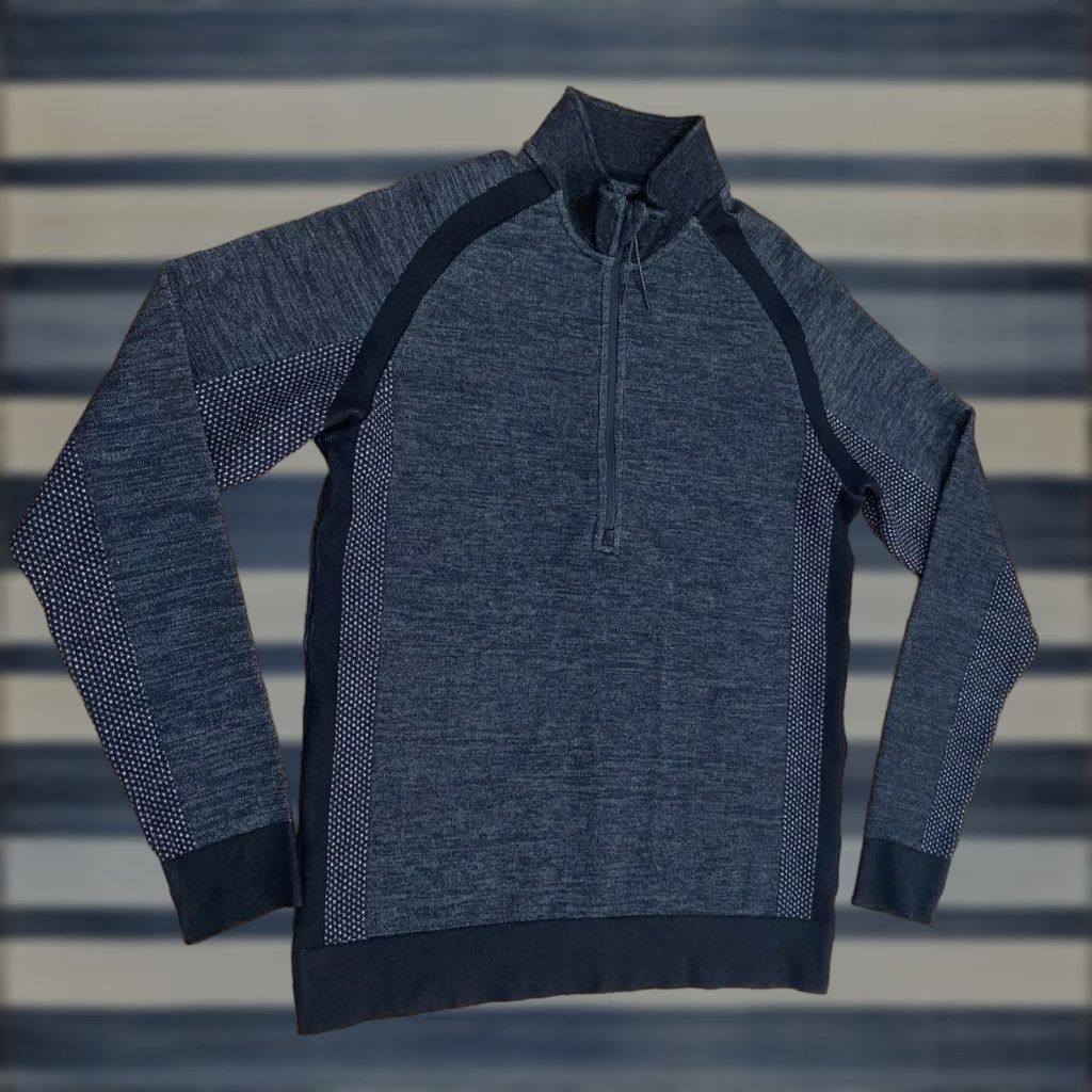 Vintage Proof Seamless Quarter 1/2 Zip Pullover Sweatshirt Mens M Gray Charcoal Heather Zip Front Pullover Size US M / EU 48-50 / 2 - 1 Thumbnail